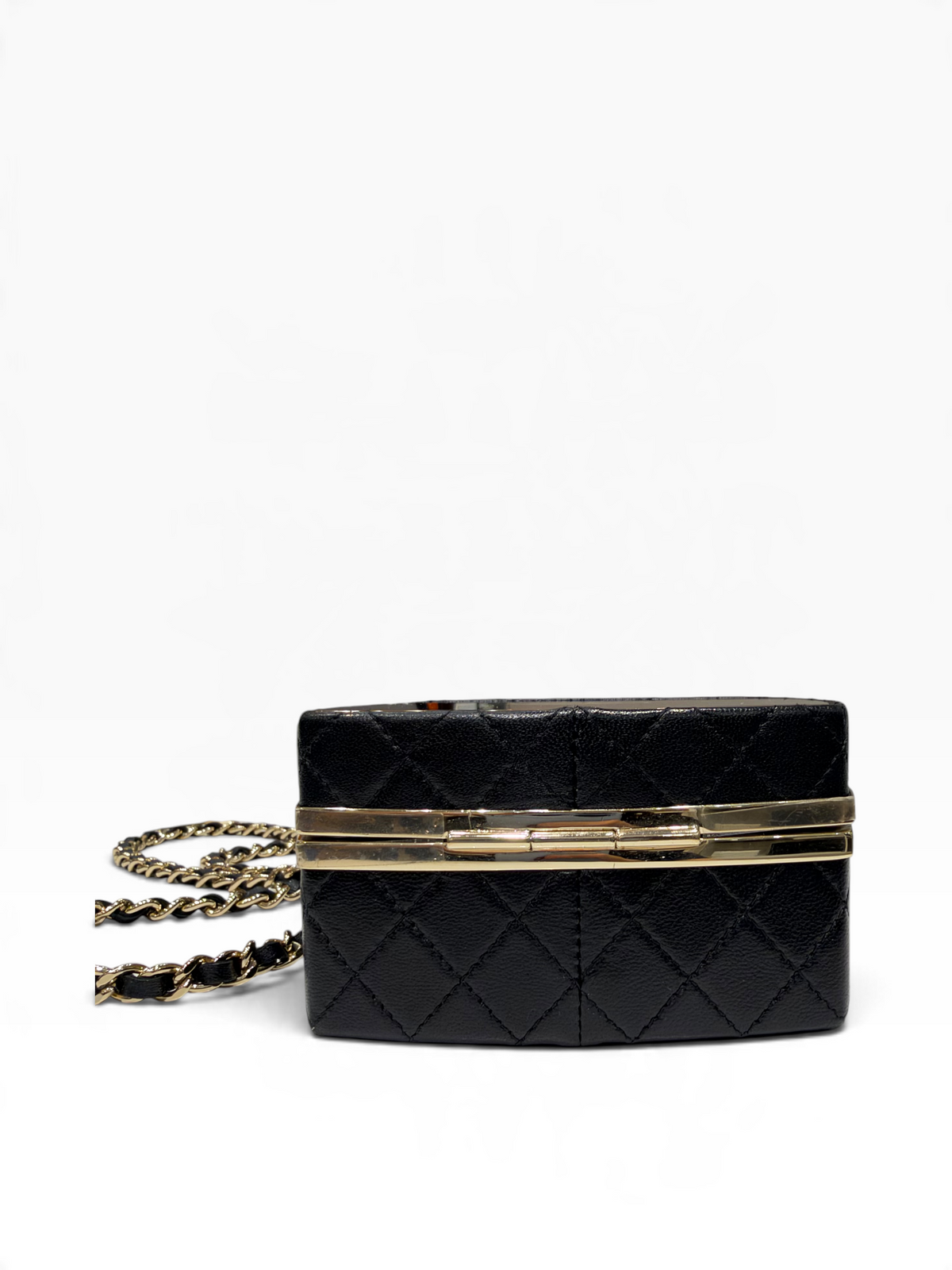 Chanel - Sac Minaudière boite maquillage cuir noir