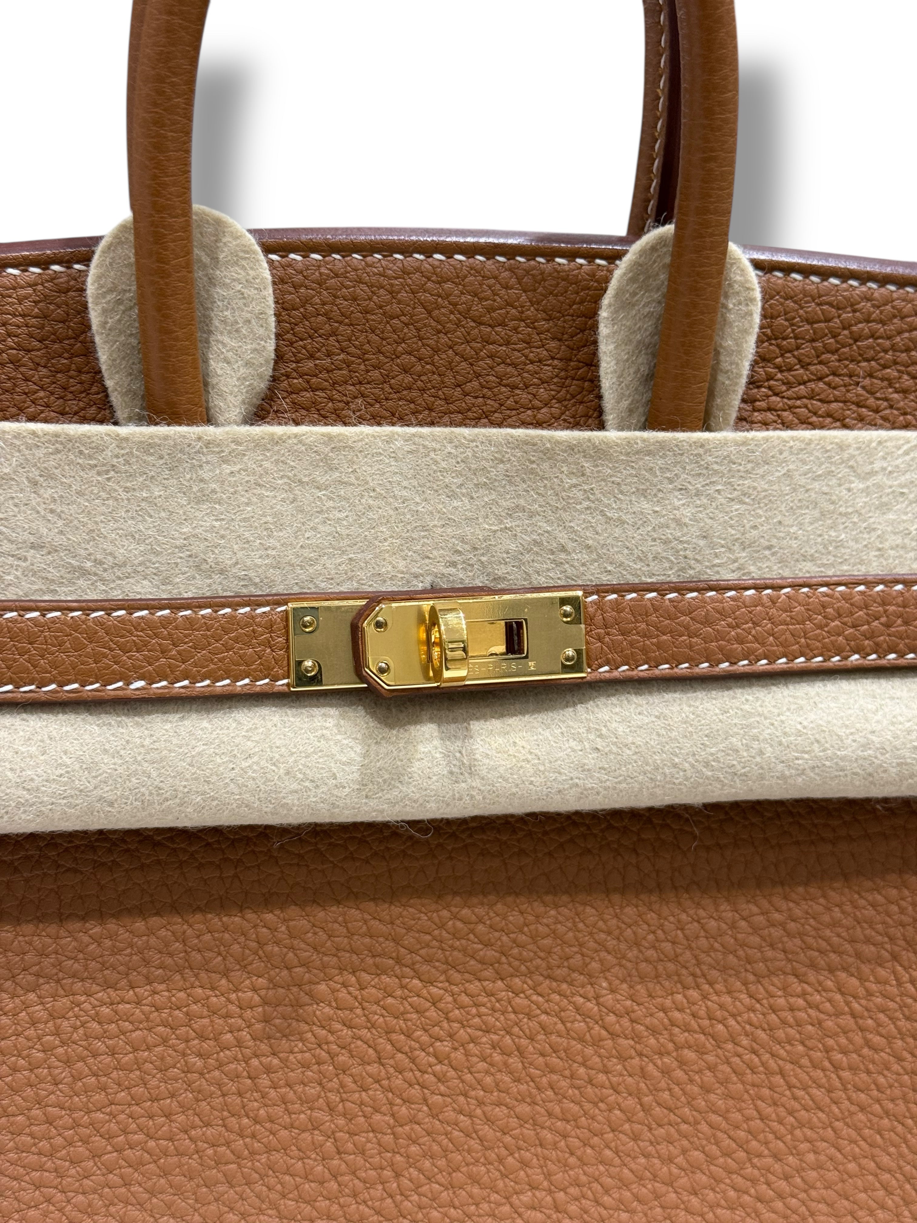 Hermès - Sac Birkin 25 Togo retourné Gold GHW