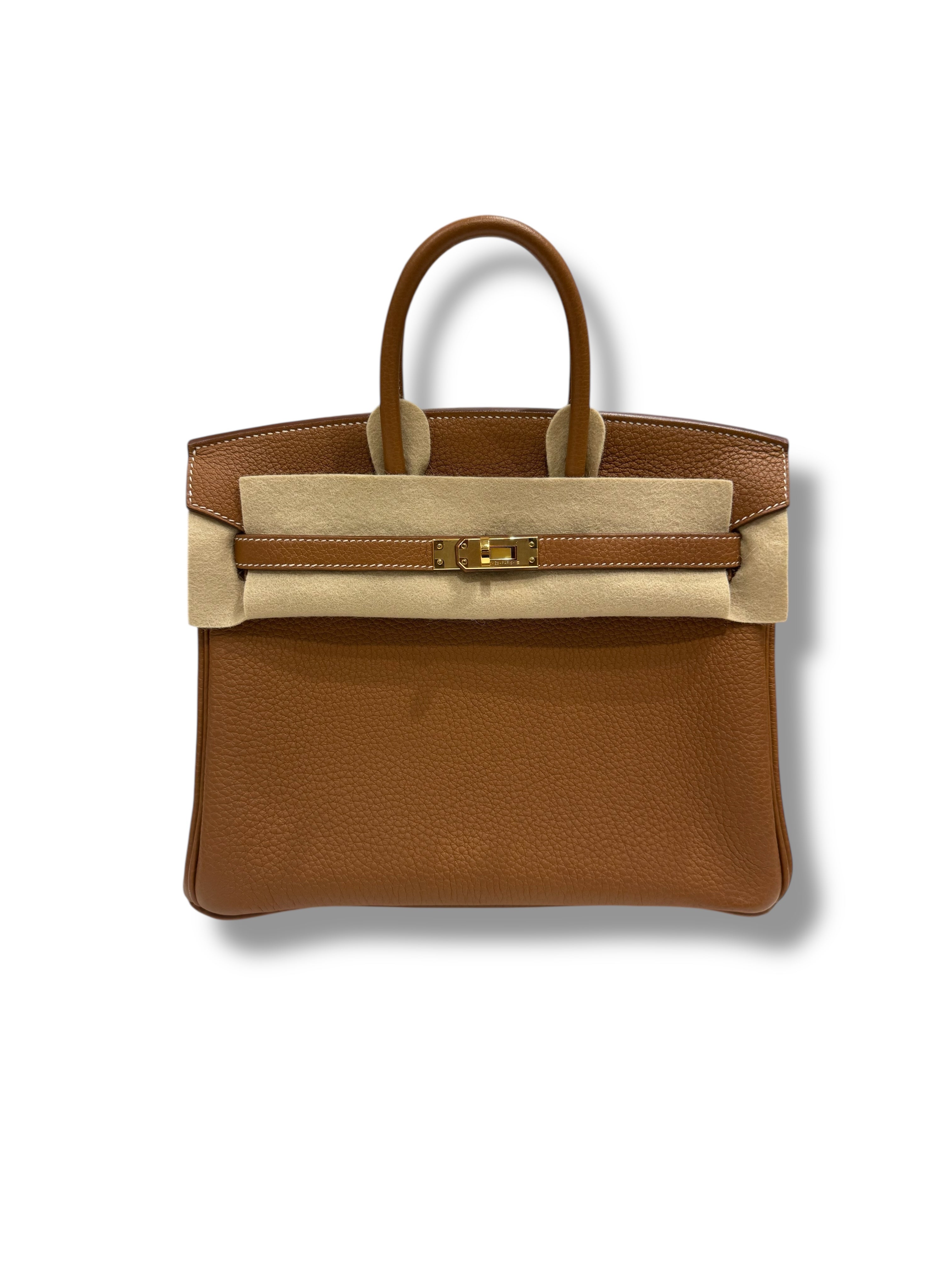 Hermès - Sac Birkin 25 Togo retourné Gold GHW
