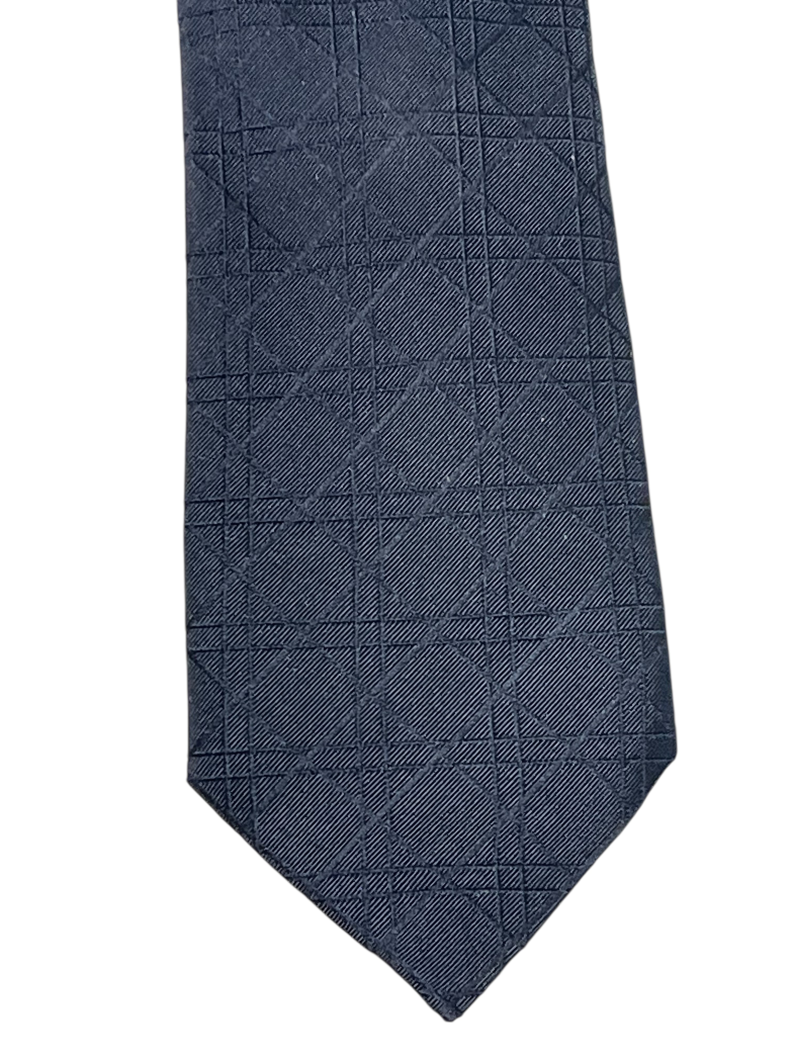 Dior - cravate cannage soie bleu marine