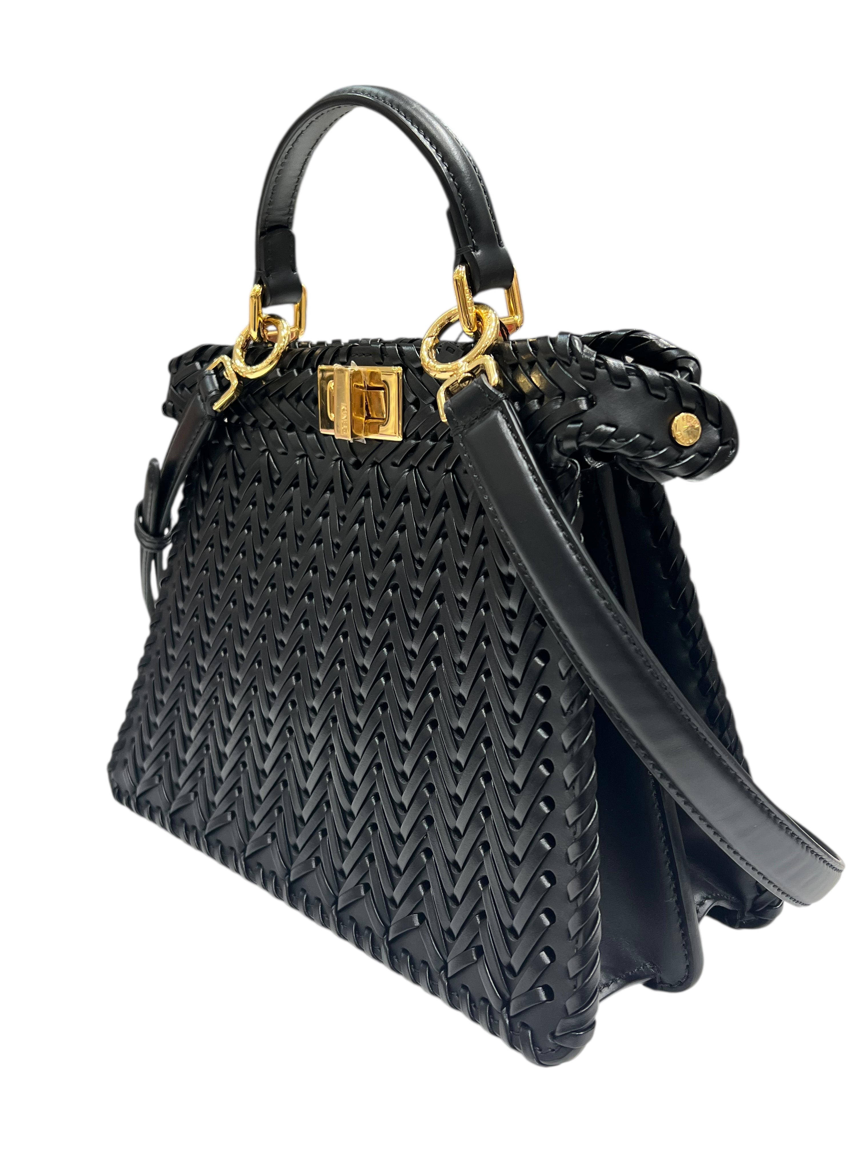 FENDI - sac Peekaboo cuir noir accastillage doré