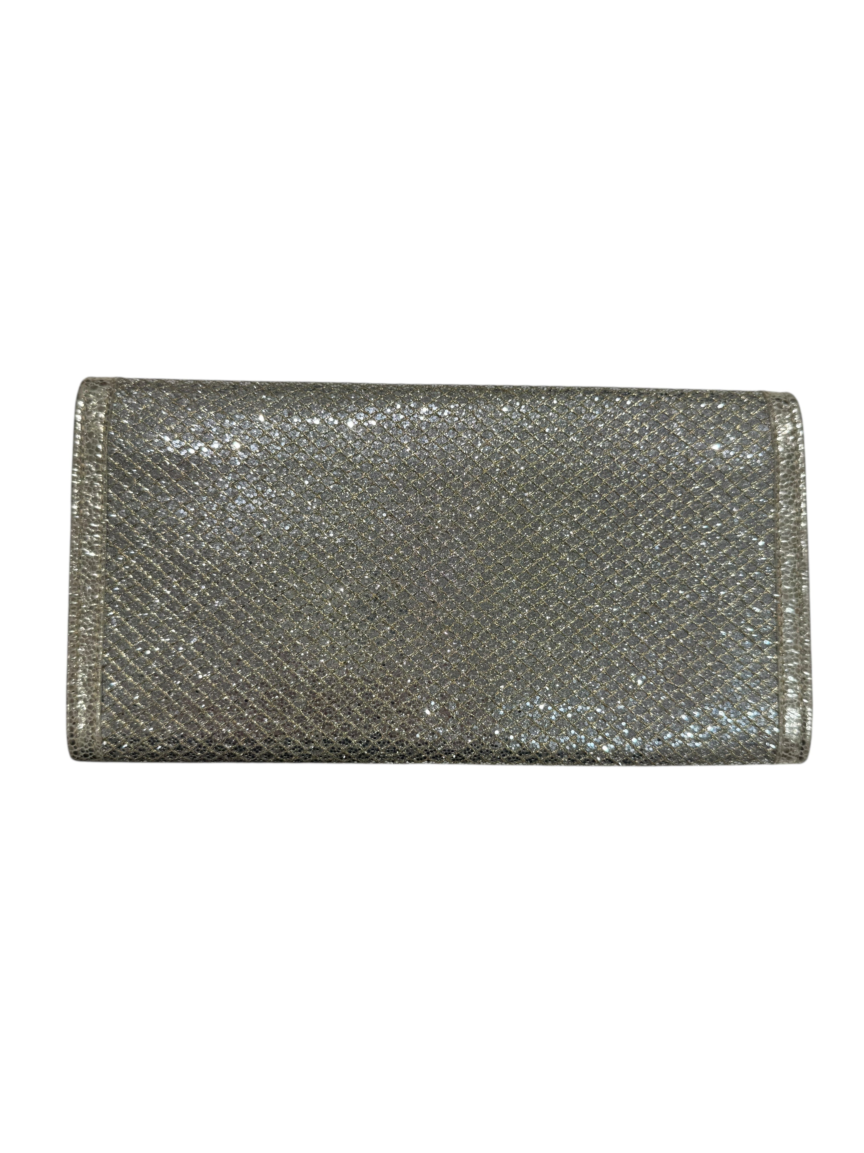 Jimmy Choo - Pochette portée main scintillante dorée