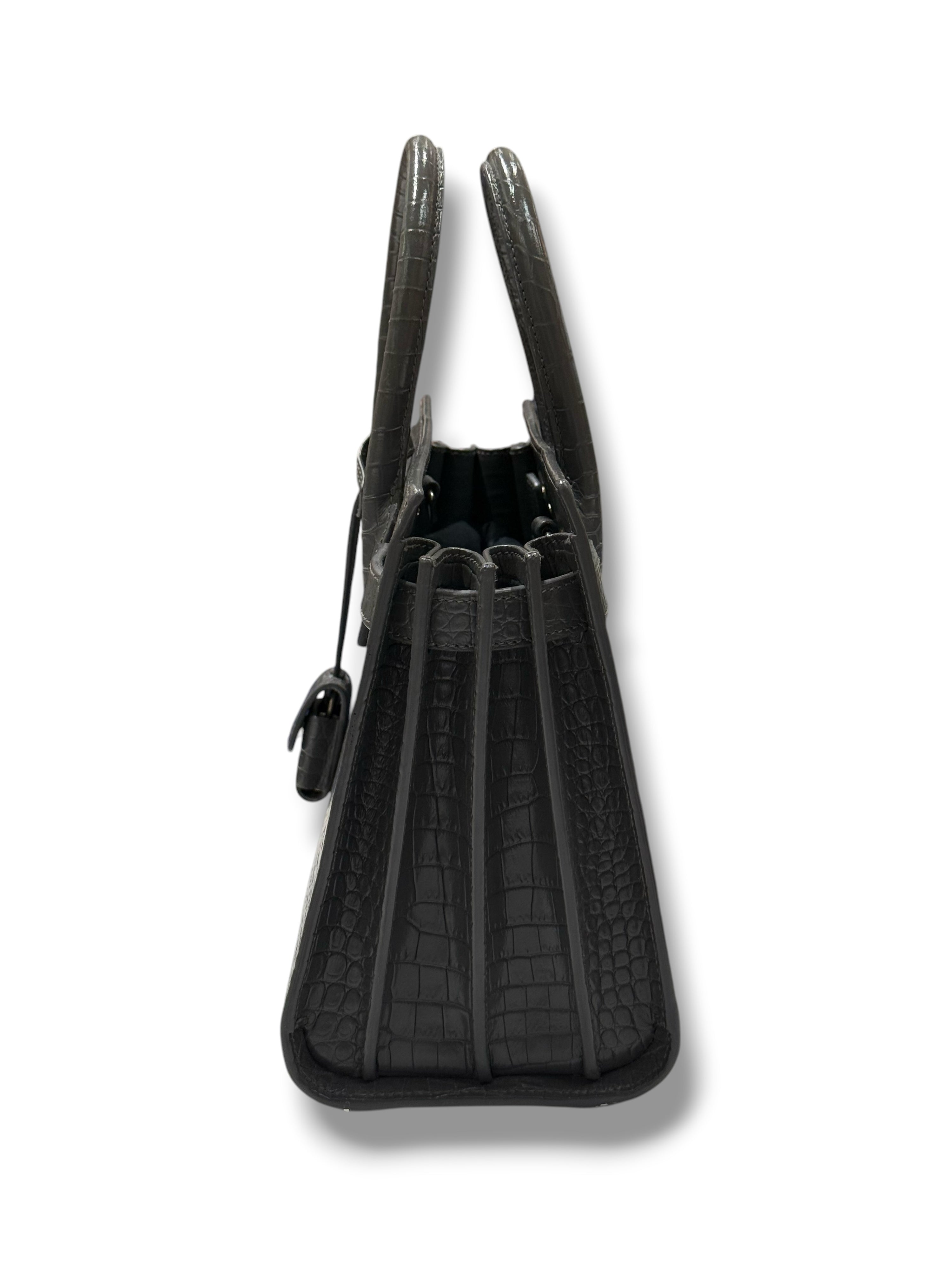 Saint Laurent - Sac de jour en cuir embossé crocodile - Baby