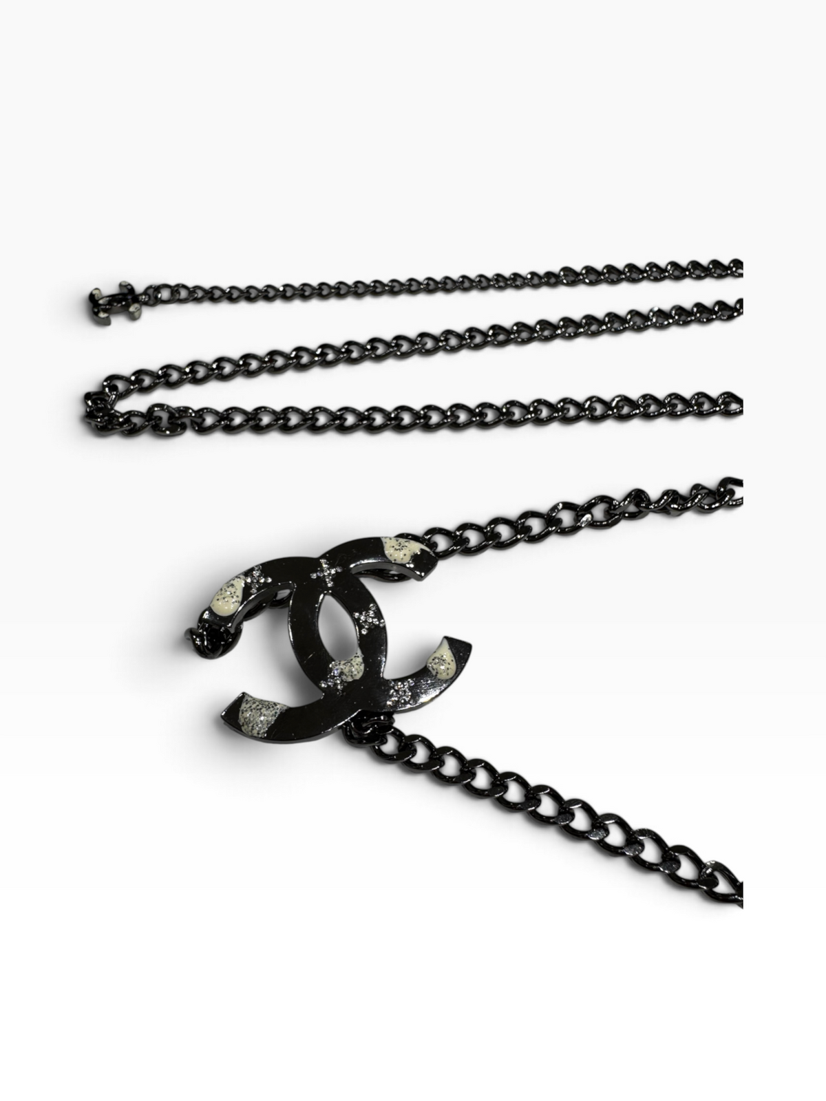 Chanel - Ceinture chaîne maillons avec charms Double C
