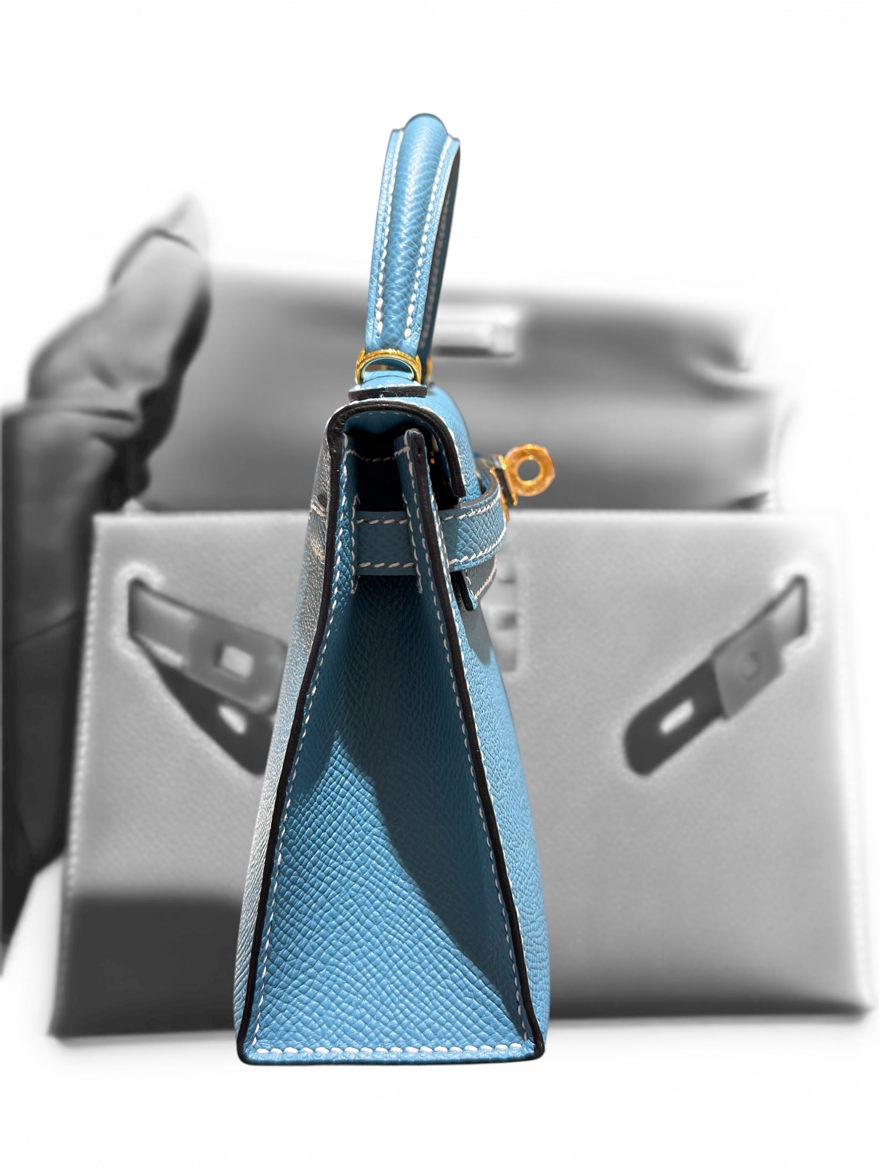 Hermès - Sac Mini Kelly Bleu Jeans