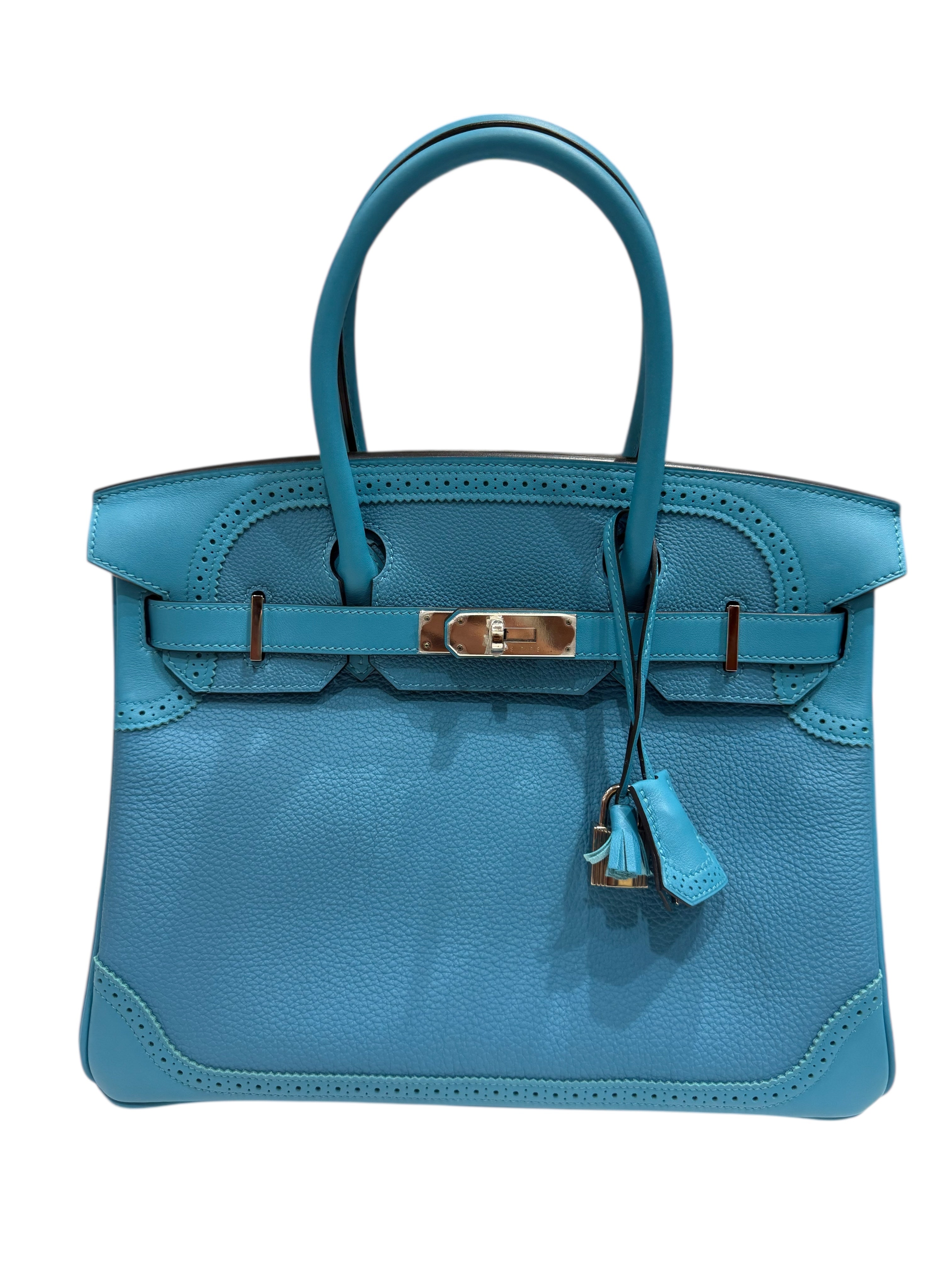 Hermès - Birkin 30 Ghilli togo/swift Turquoise PHW