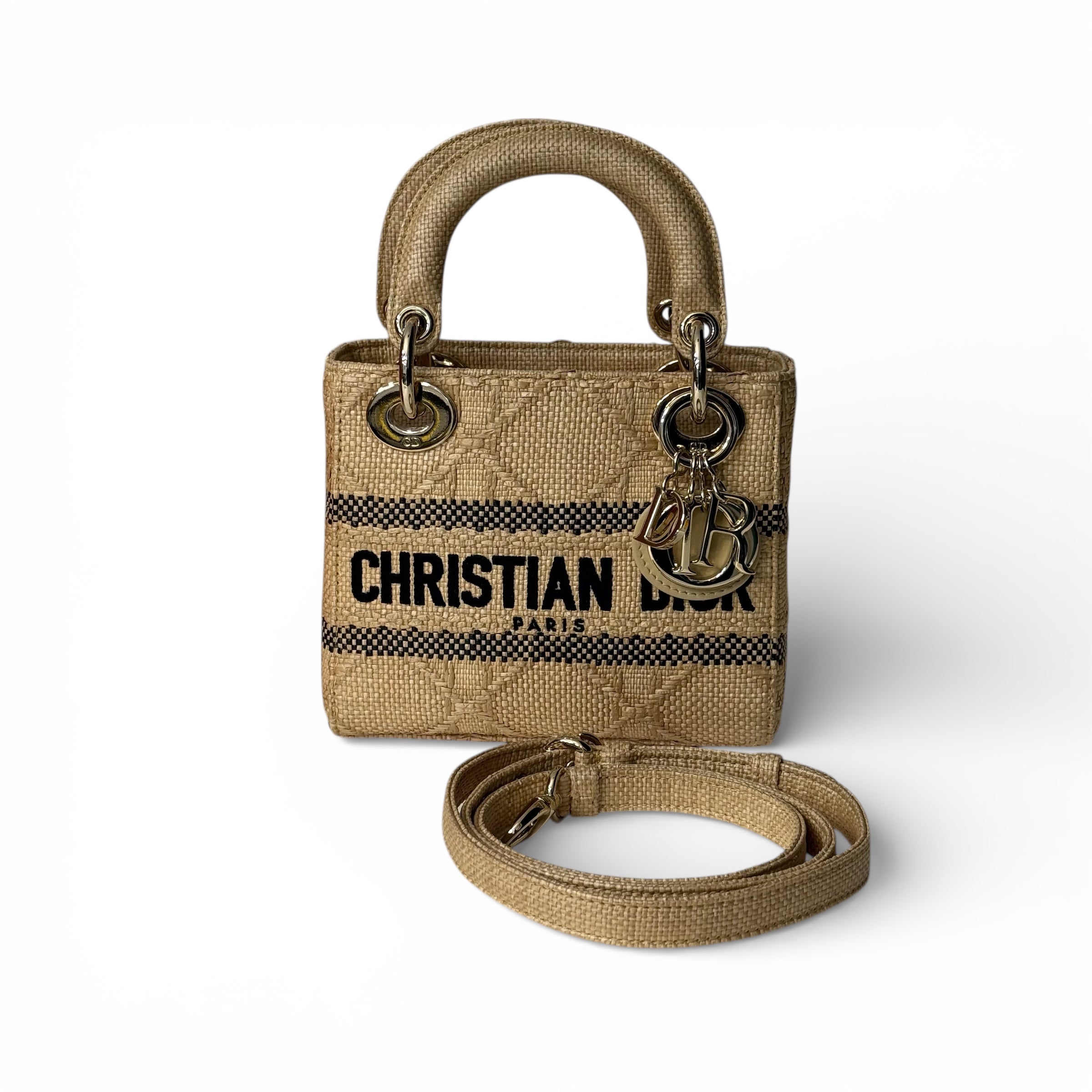 Dior - Sac Mini Lady Dior raphia