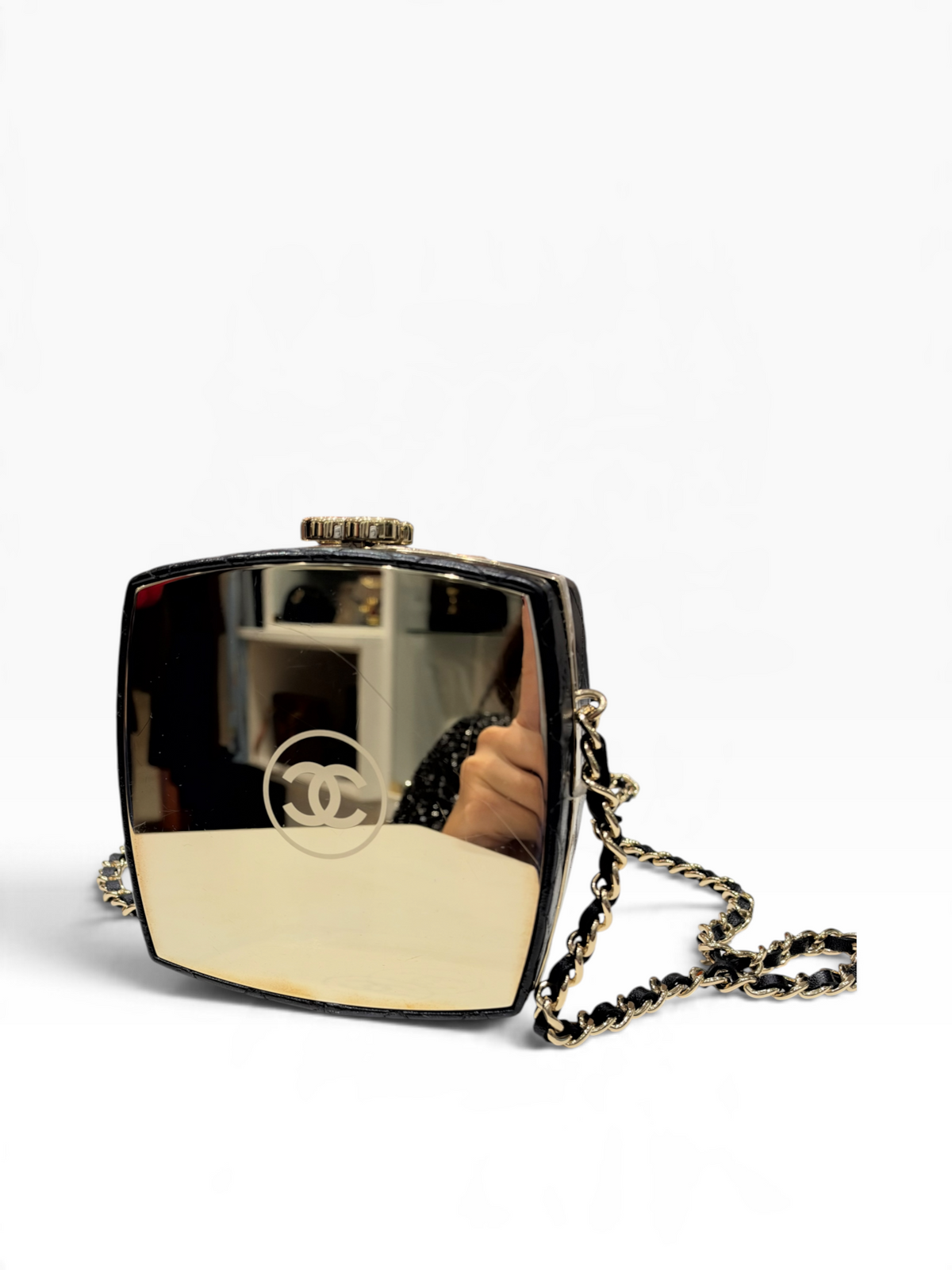Chanel - Sac Minaudière boite maquillage cuir noir