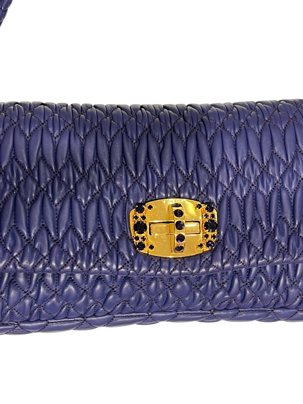 Miu Miu Sac Miu Crystal Cuir violet | Les Folies d’Eugénie