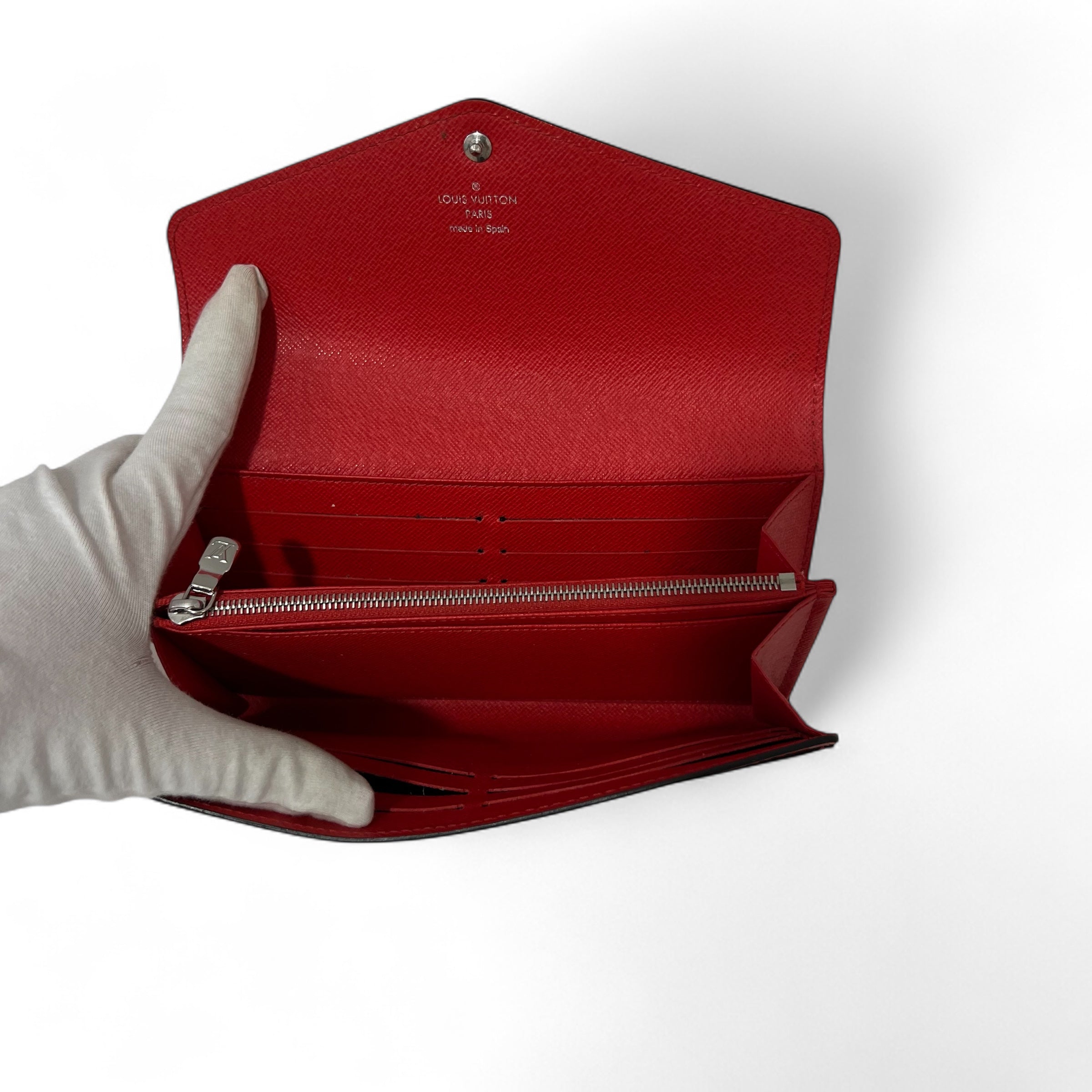 Louis Vuitton - Portefeuille cuir épi rouge