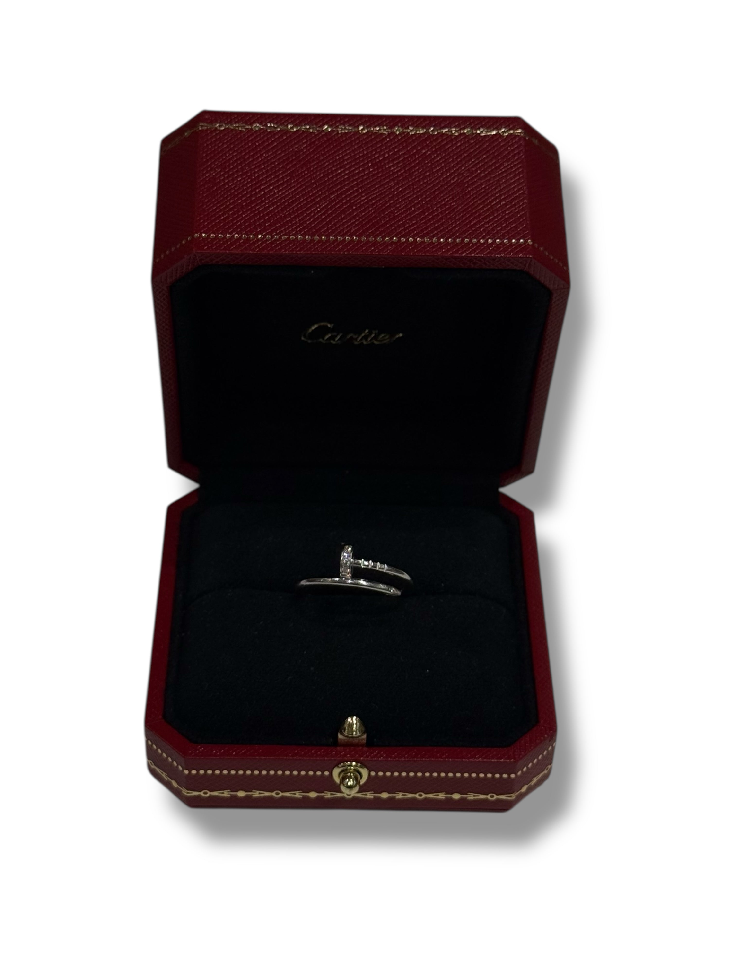 Cartier - Bague juste un clou or gris et diamants T.56