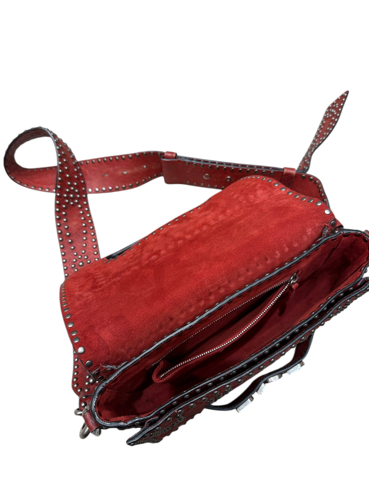 Christian Dior - Sac Modèle Évolution en cuir rouge clouté