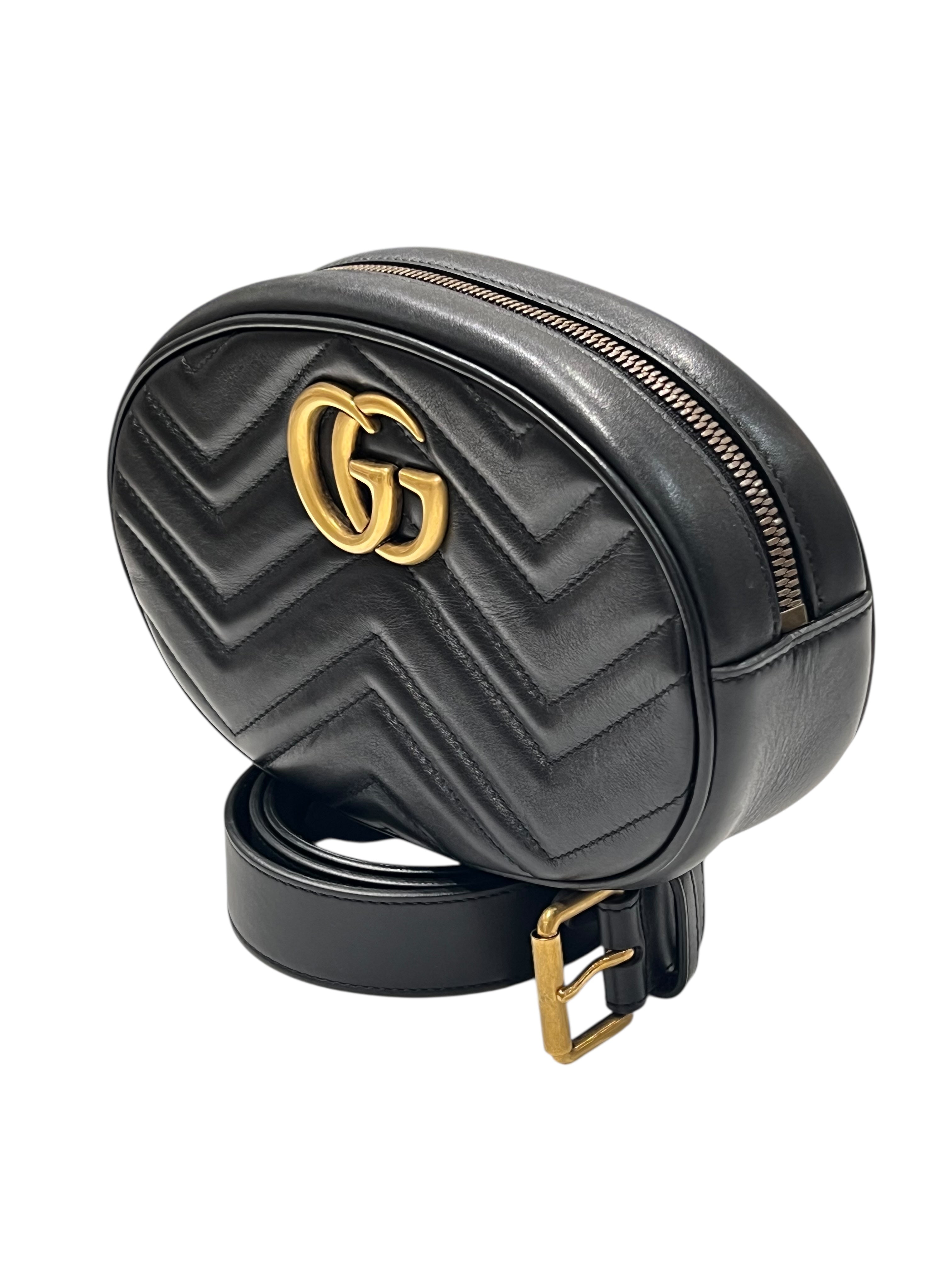 Gucci - pochette ceinture marmont cuir noir T85