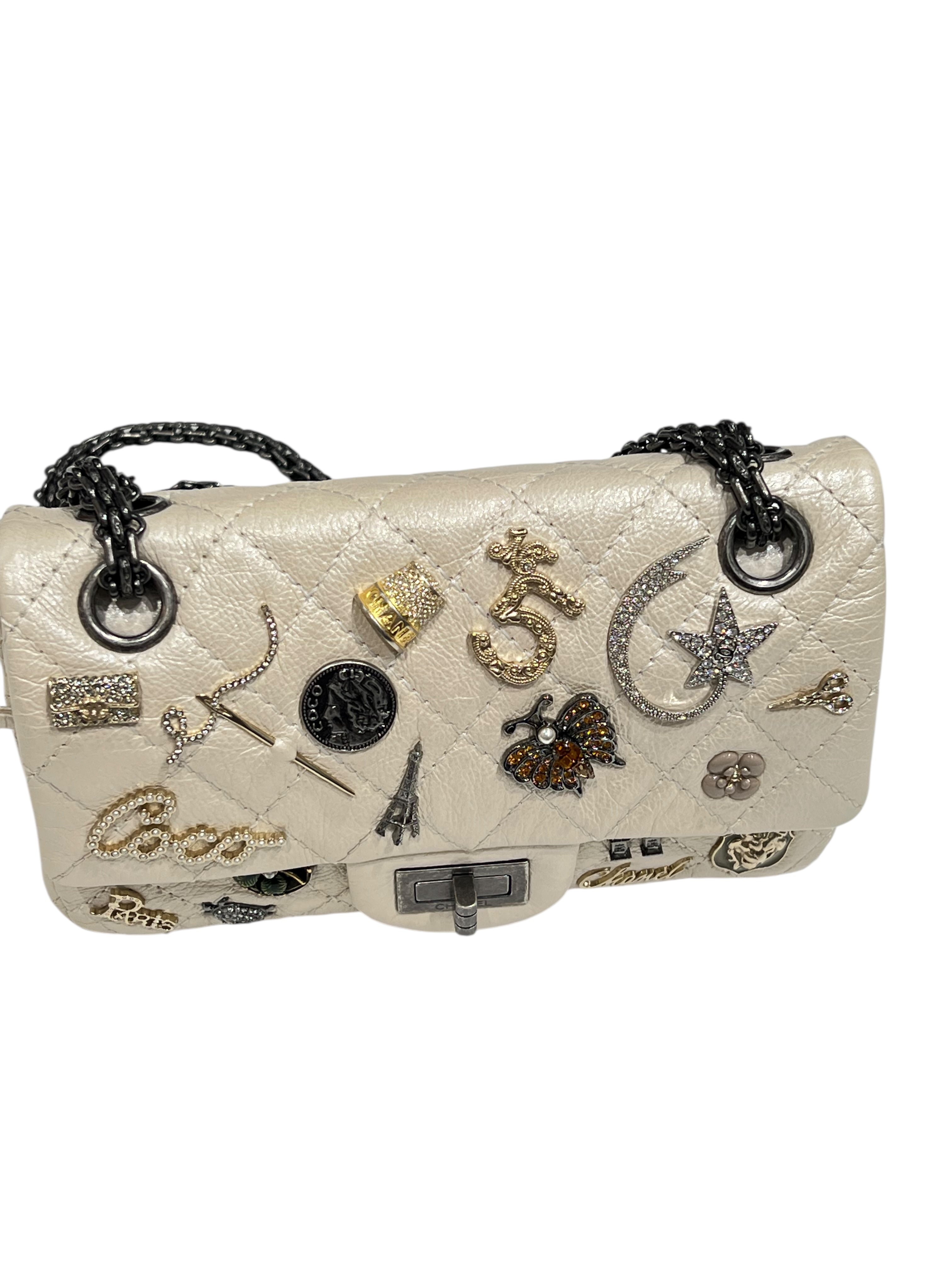 Chanel - sac 2.55 mini édition limitée écru irisé