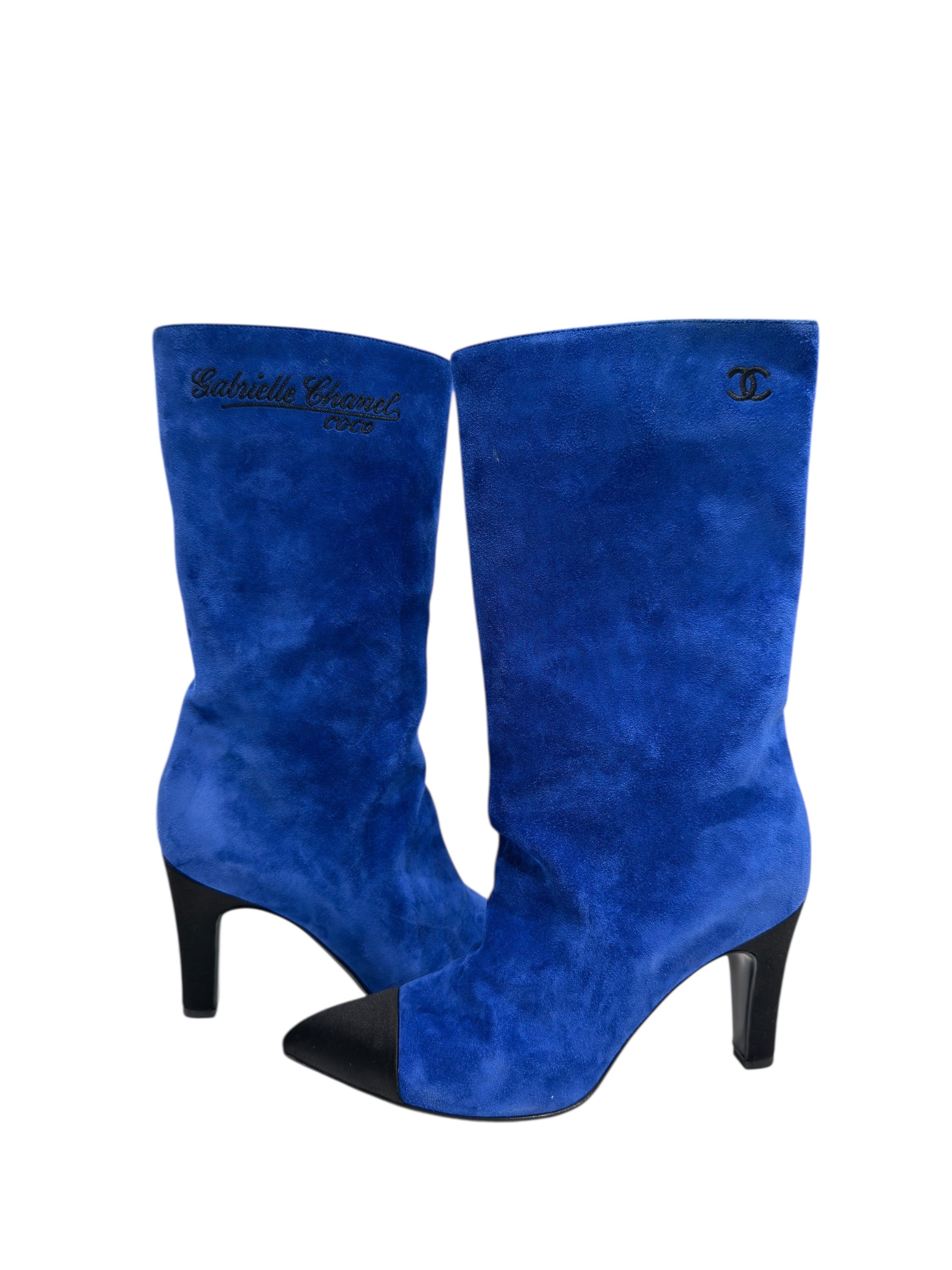 Chanel - Bottes Gabrielle Chanel Coco bleu électrique T36,5
