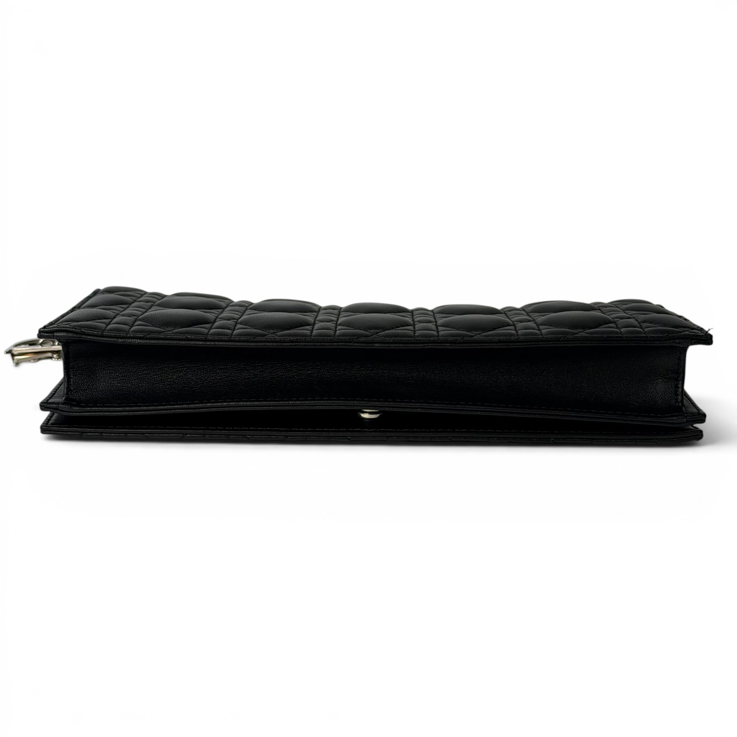 Dior - Pochette Lady Dior en cuir cannage noir