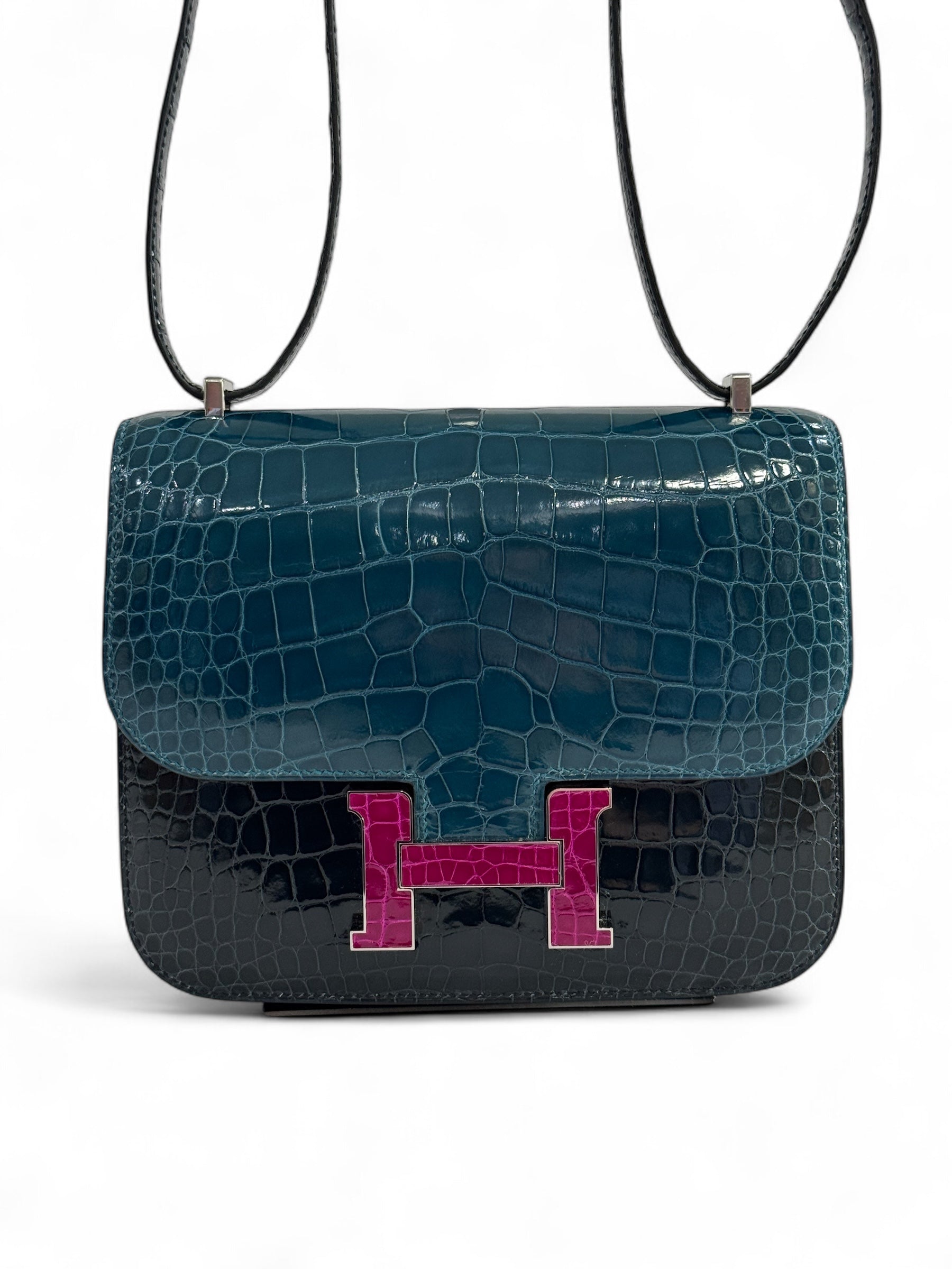 Hermès - Sac Constance III Mini tricolore alligator