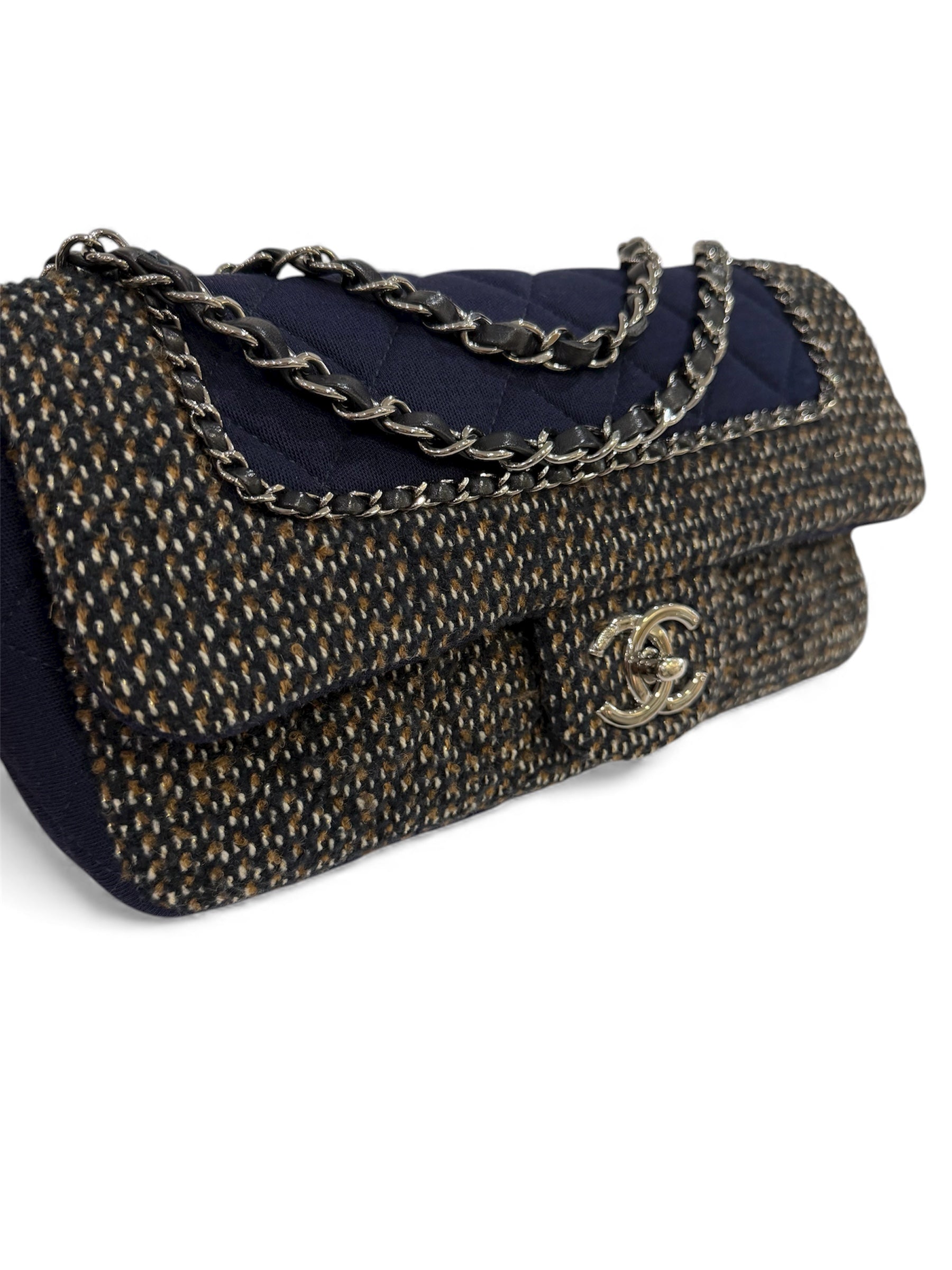Chanel - Sac en jersey et tweed 25cm