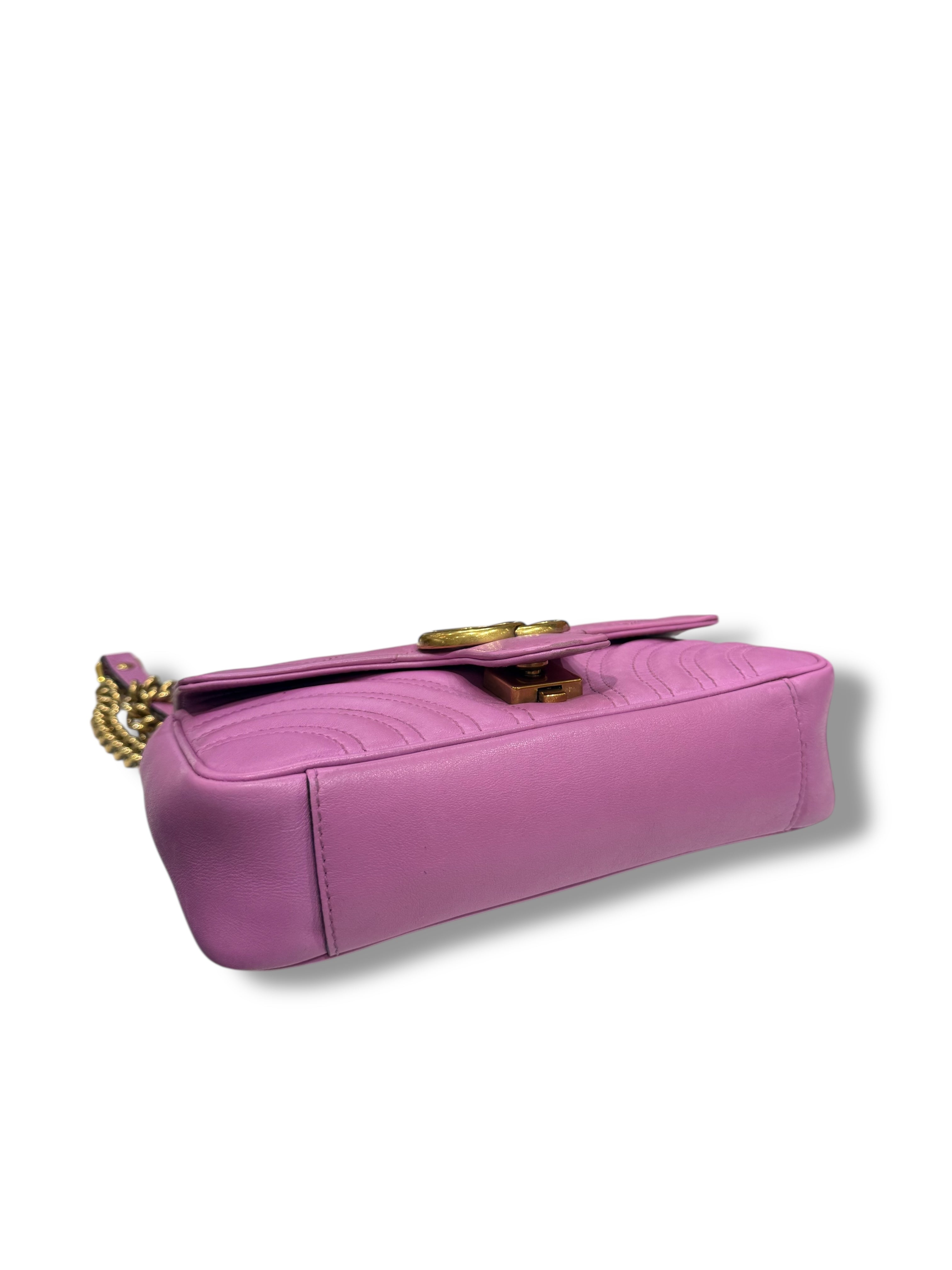 Gucci - sac marmont pm cuir vieux rose