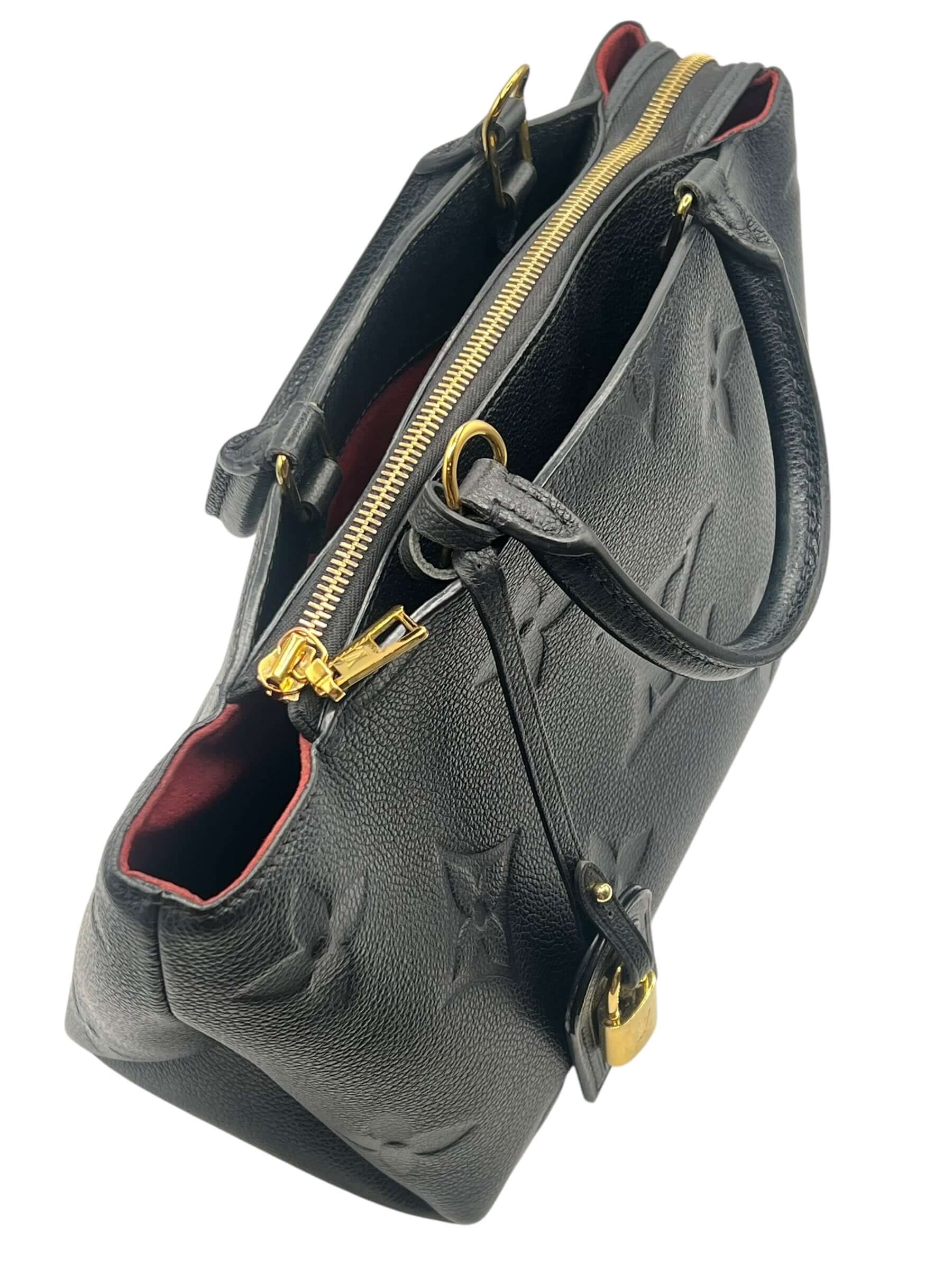 Louis Vuitton - sac petit palais cuir emprunte noir