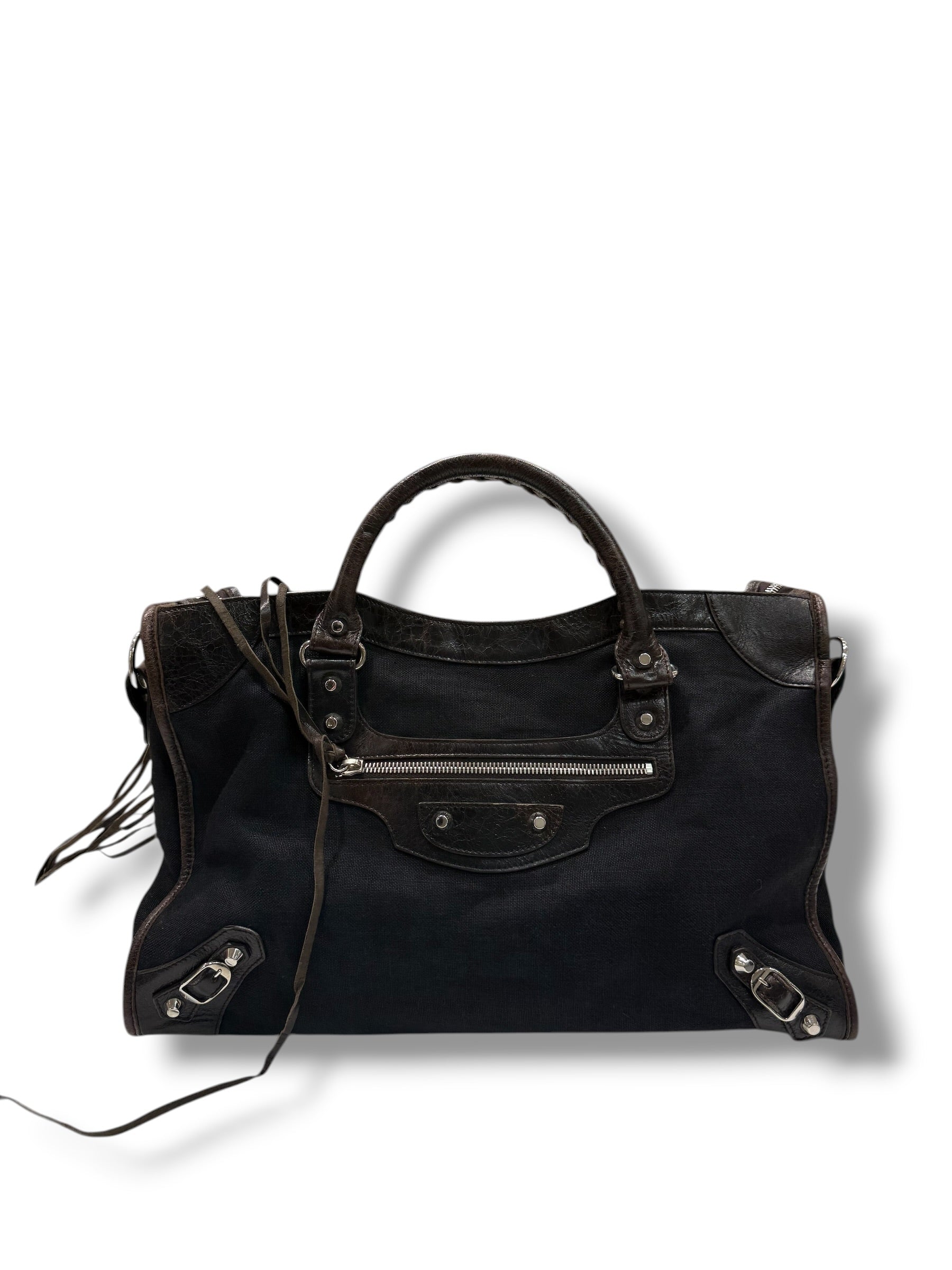 Balenciaga - Sac city avec bandoulière en cuir et toile