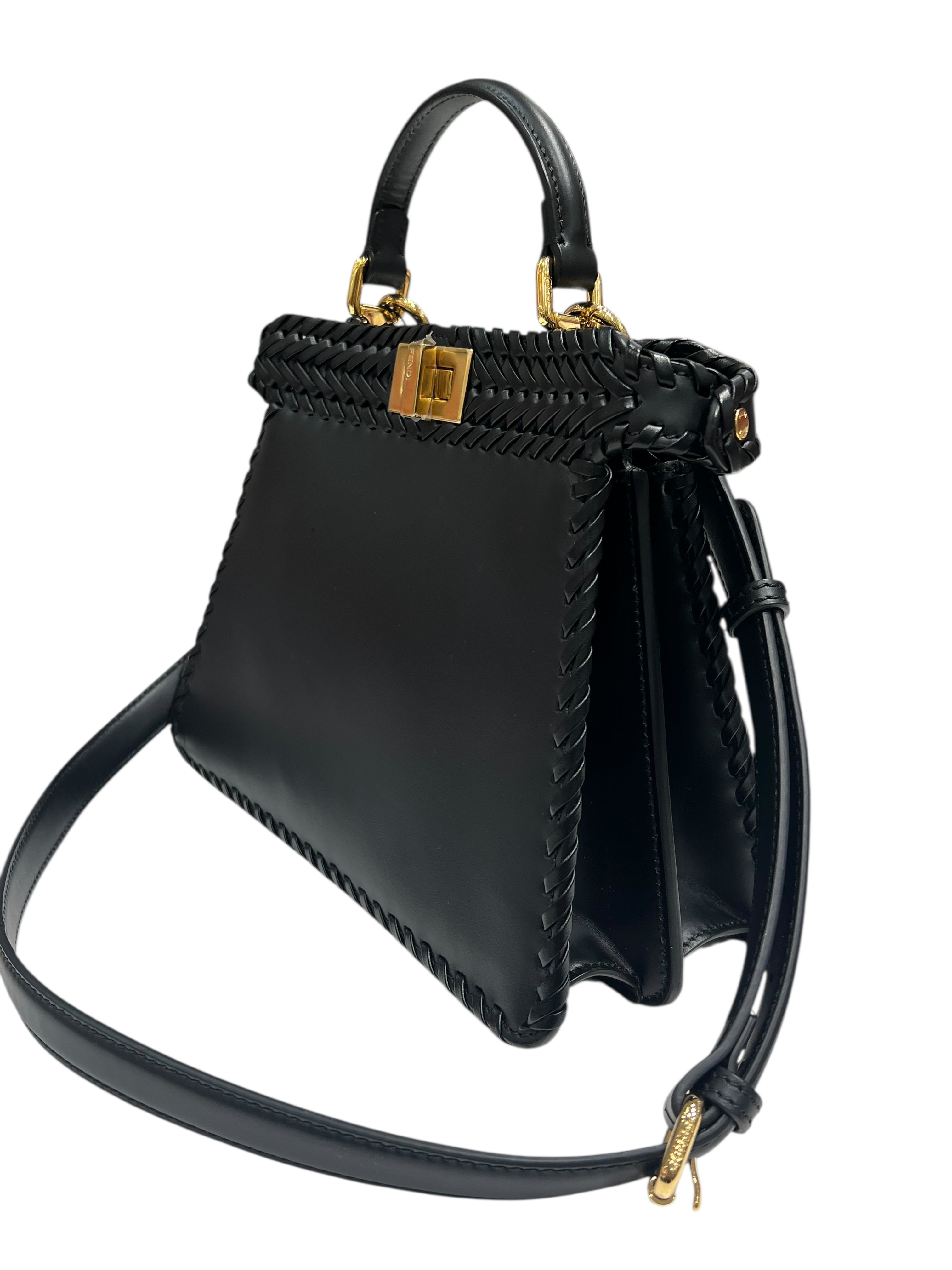 FENDI - sac Peekaboo cuir noir accastillage doré