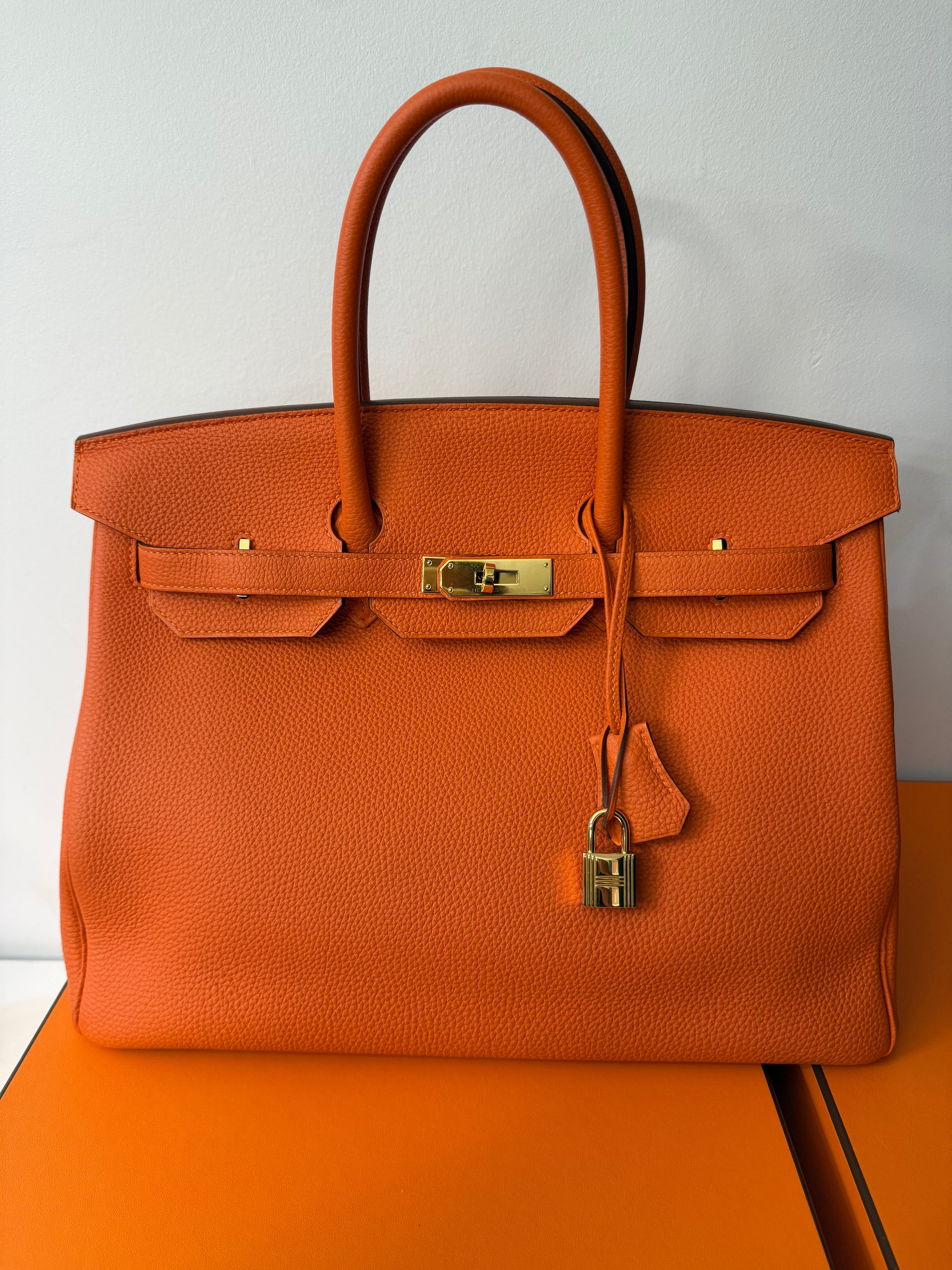 Hermès - Borsa Birkin 35 arancione