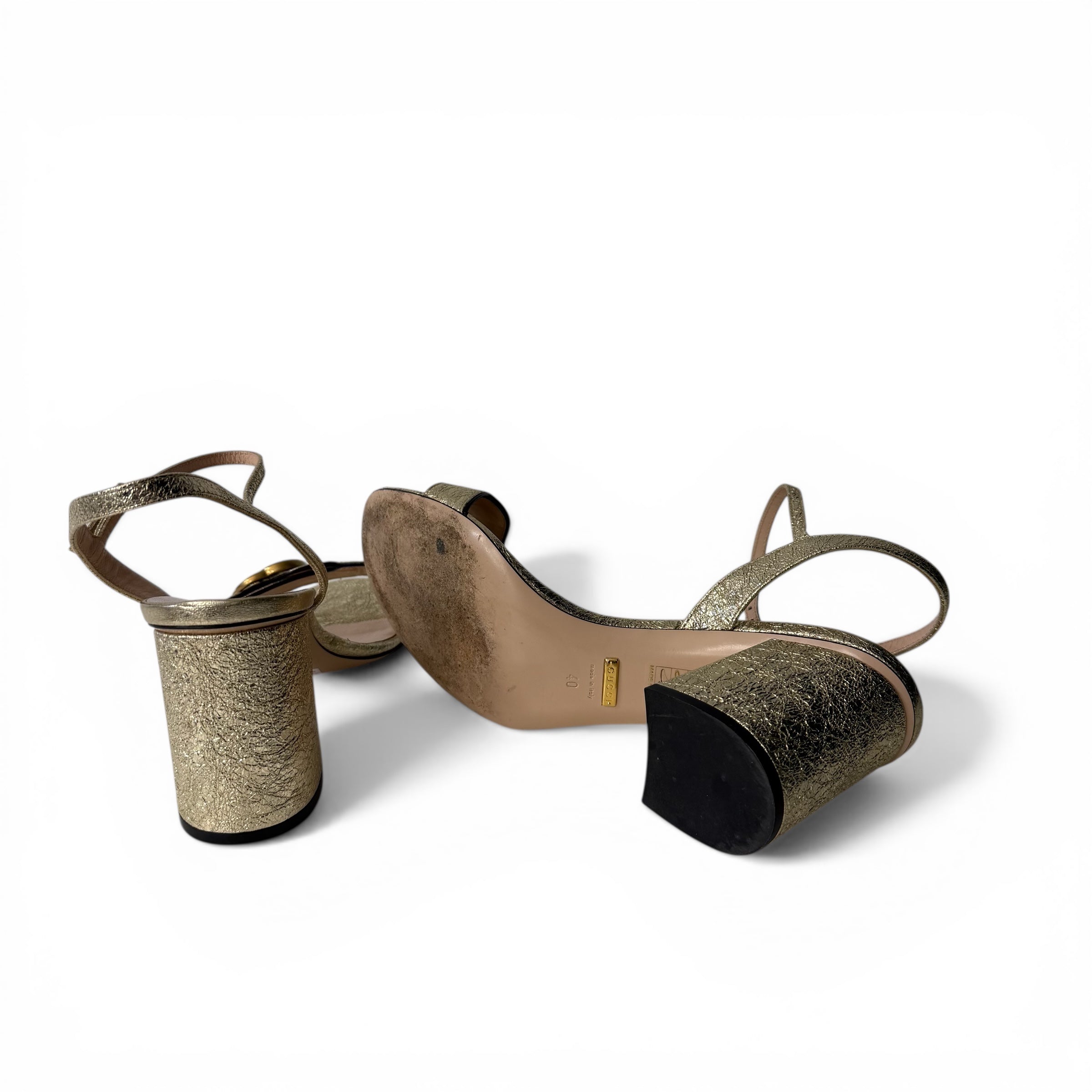 Gucci Sandales à Talons GG Marmont T.40 Dorées | Les Folies d’Eugénie