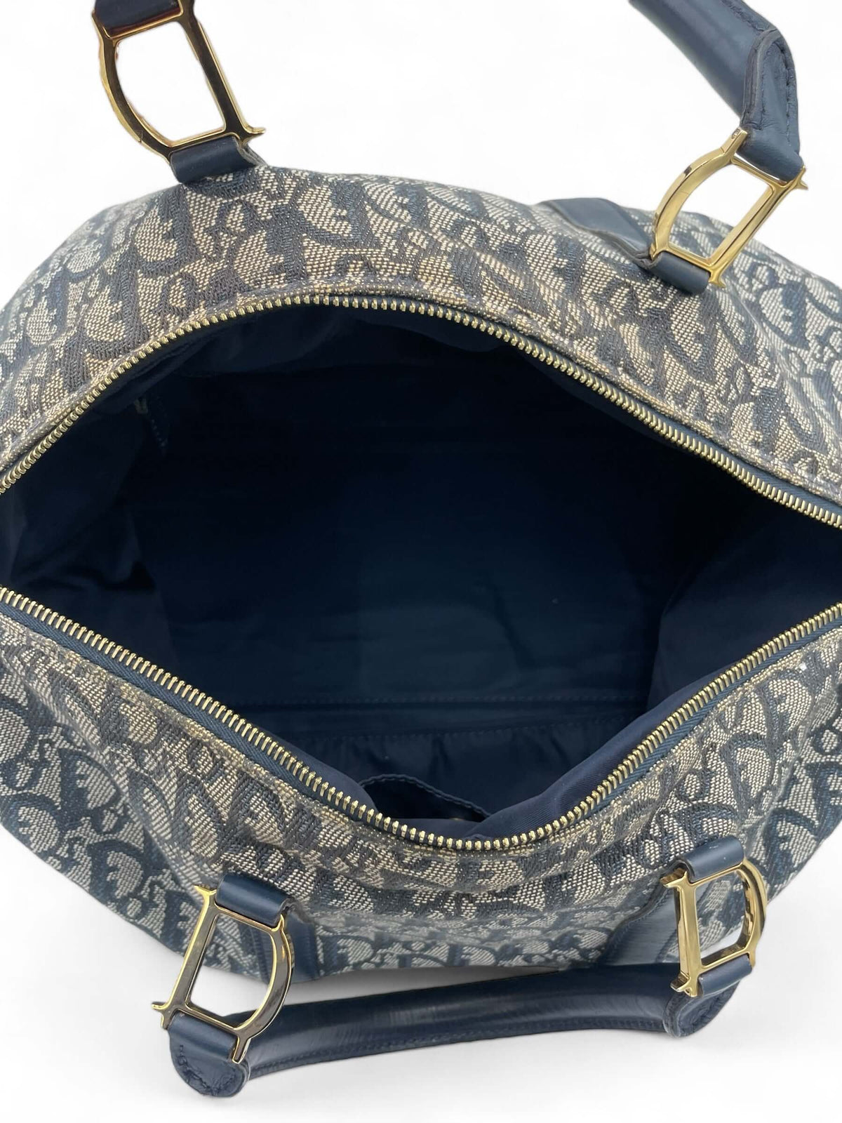 Christian Dior - Borsa a mano trotter blu oblique