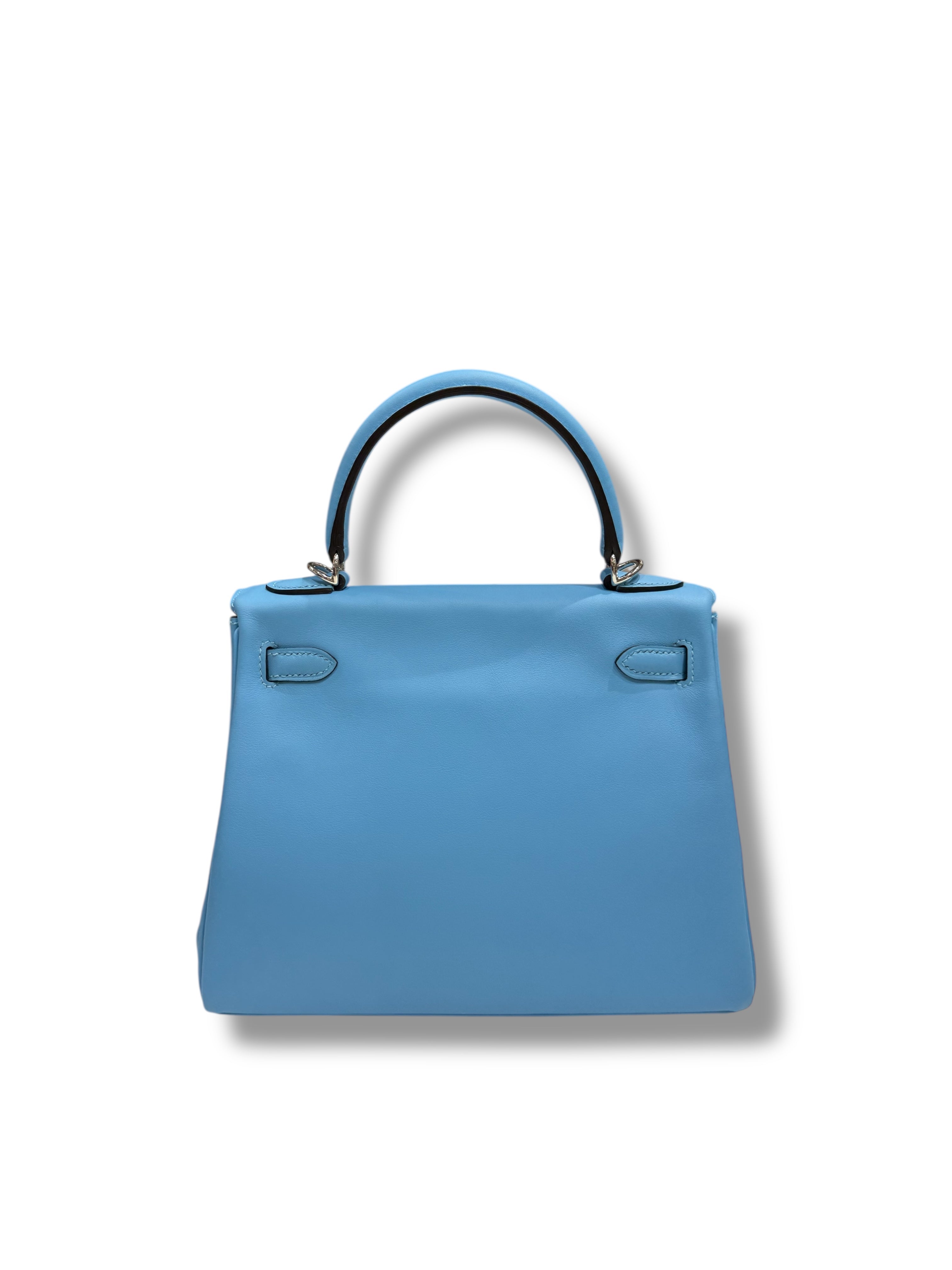Hermès - Sac Kelly II 25 Swift retourné Bleu Céleste PHW
