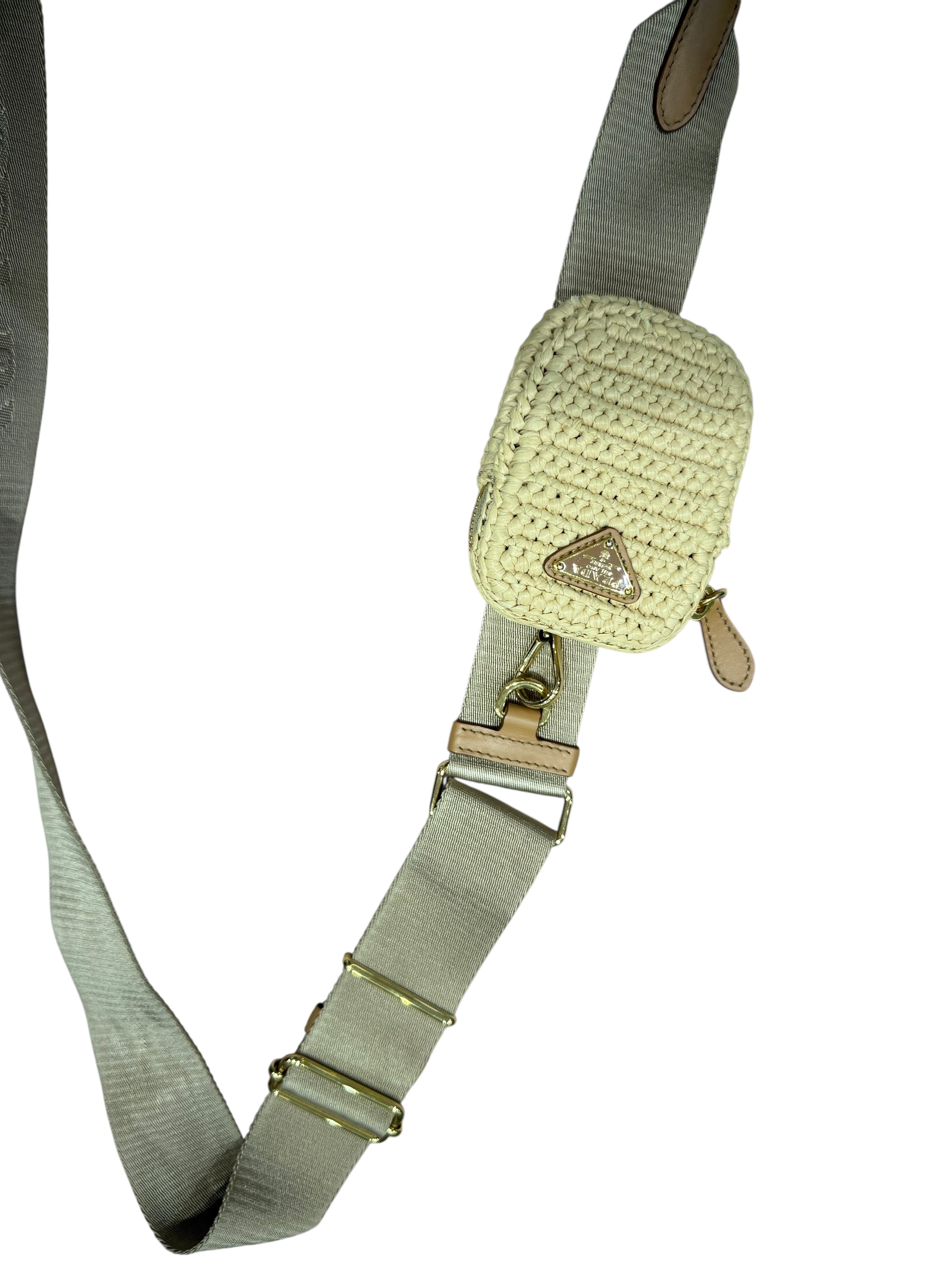 Prada - 2005 Re-Edition bag in natural leather and raffia