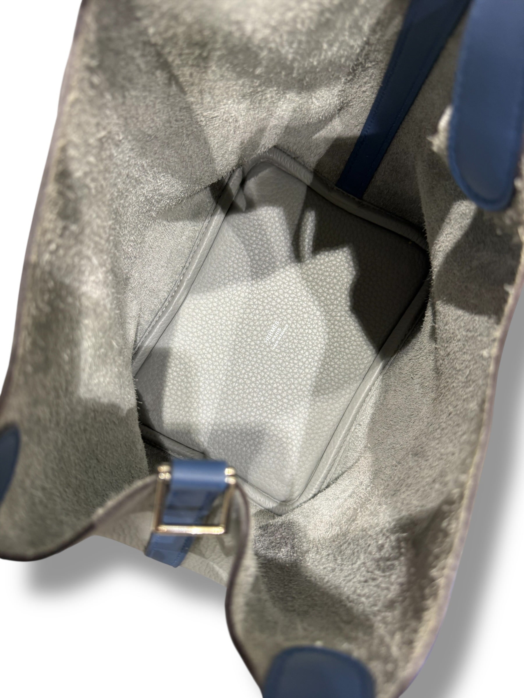 Hermès - Sac Picotin 18 Commande spéciale Bleu Agathe et Gris mouette