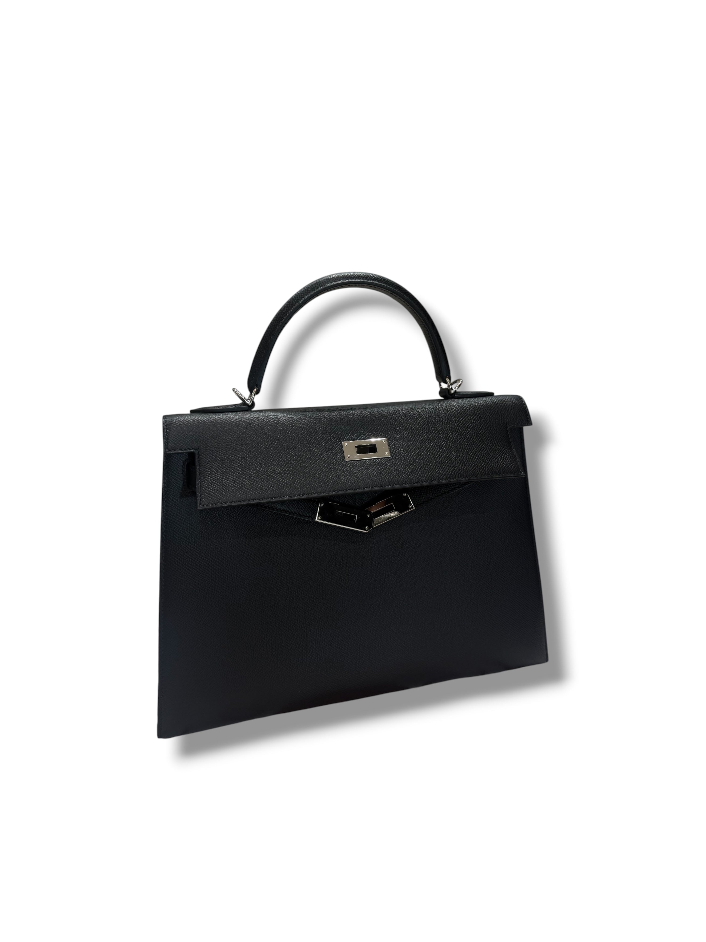 Hermès - Sac Kelly II sellier 32 epsom Noir