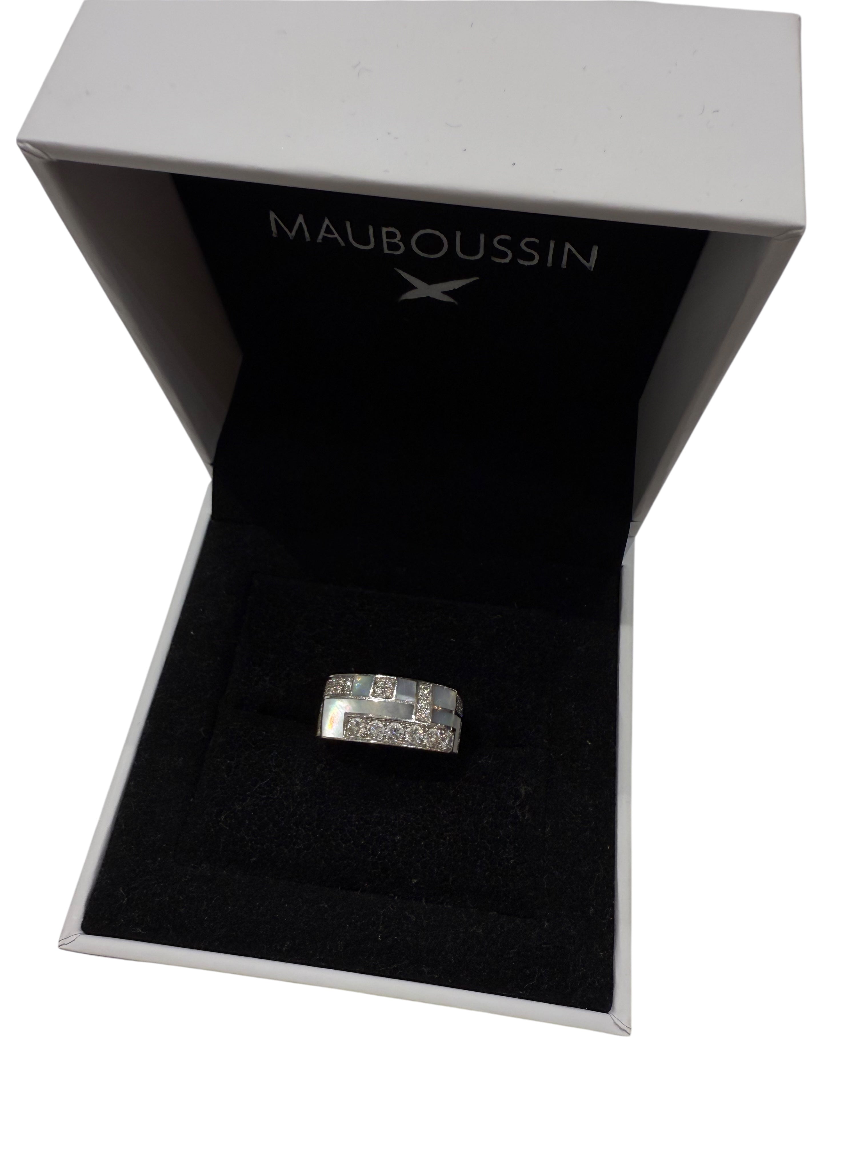 Mauboussin Bague Belle de jour Or blanc Nacre, Diamant