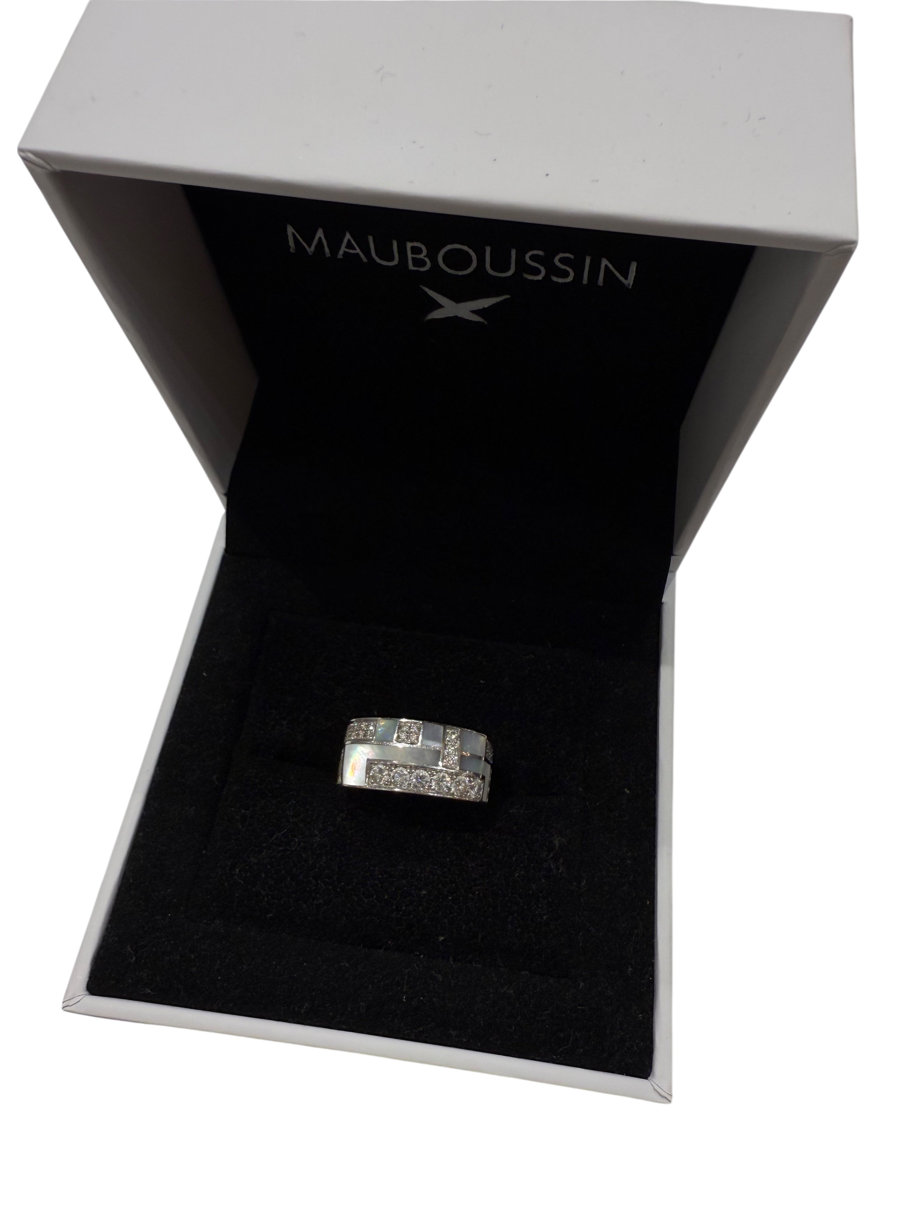 Mauboussin Ring Belle de jour Weißgold Perlmutt, Diamant