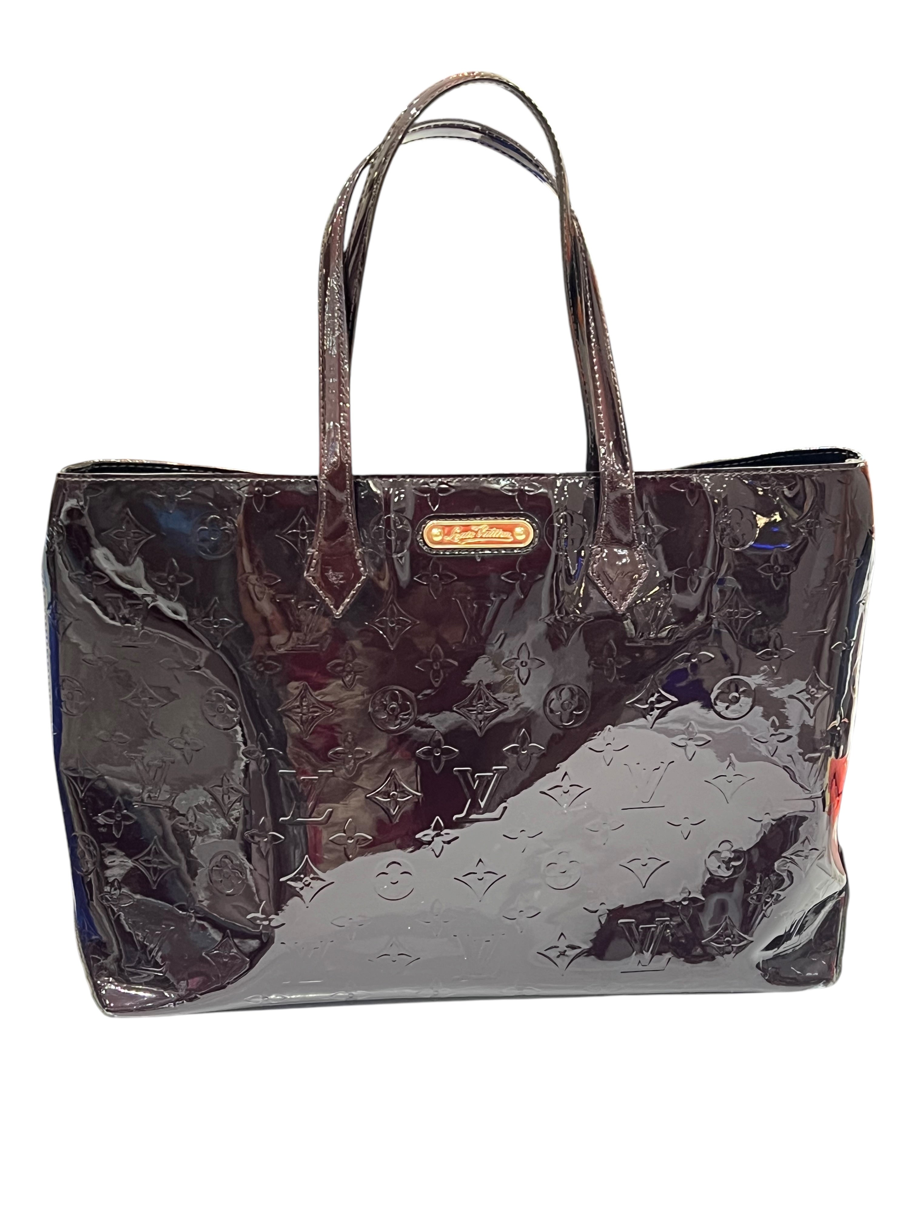 Louis Vuitton - sac cabas cuir vernis aubergine