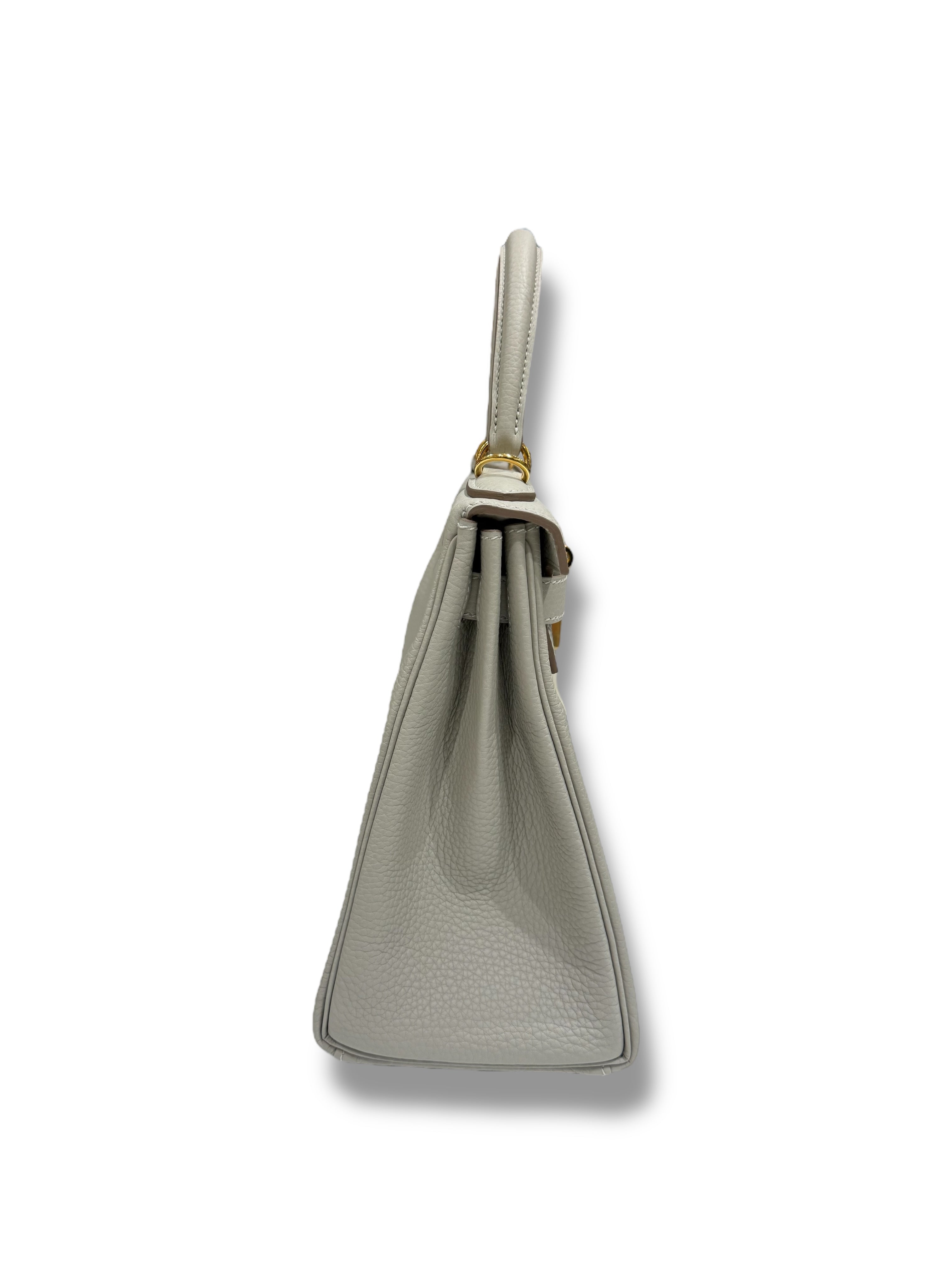 Hermès - Sac Kelly 28 Gris perle GHW