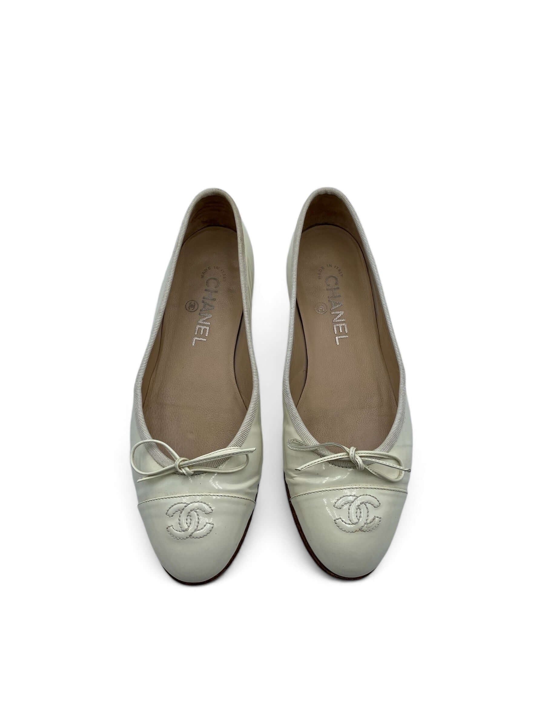 Chanel - Ballerine classique blanche T38