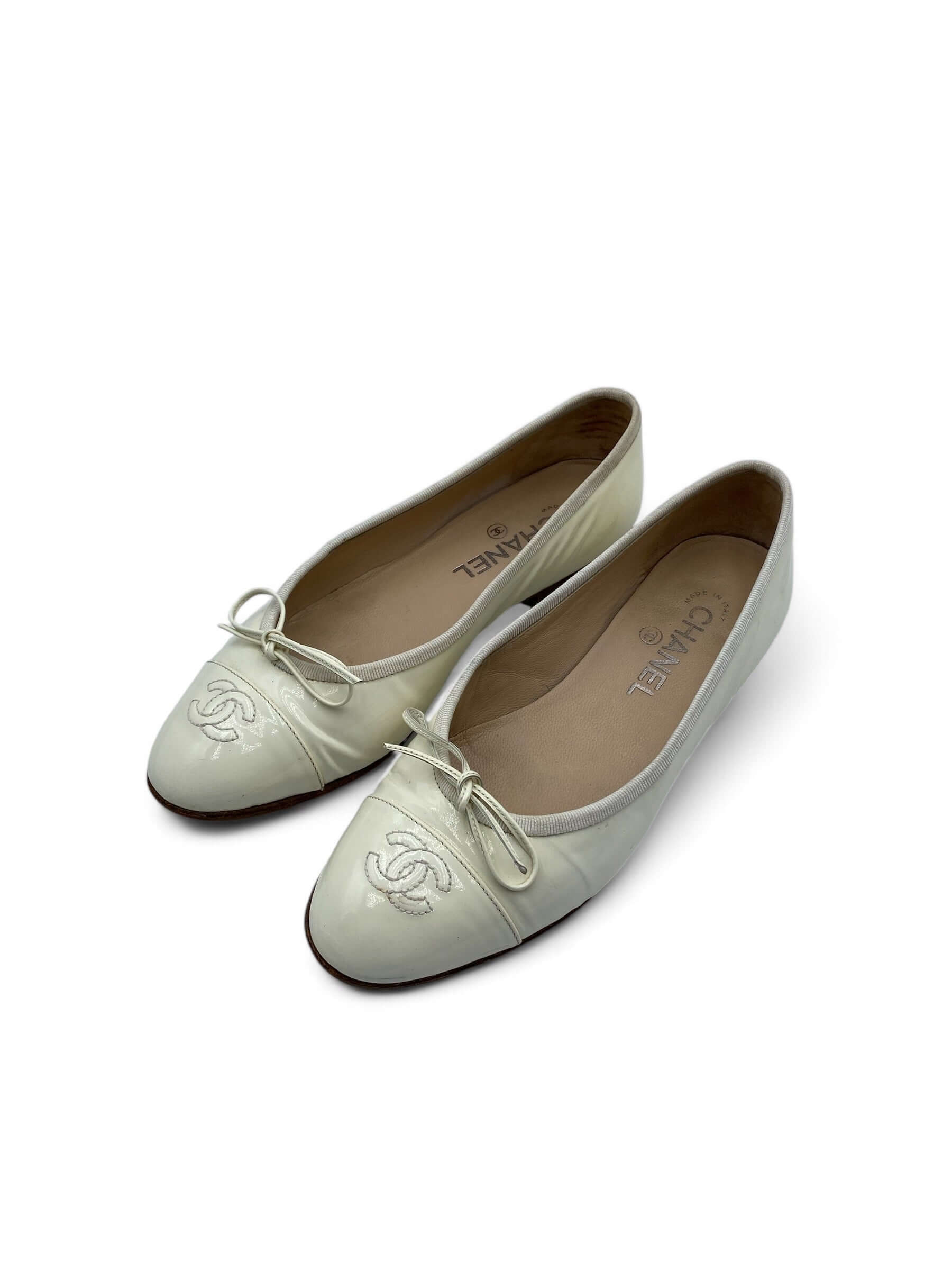 Chanel - Ballerine classique blanche T38