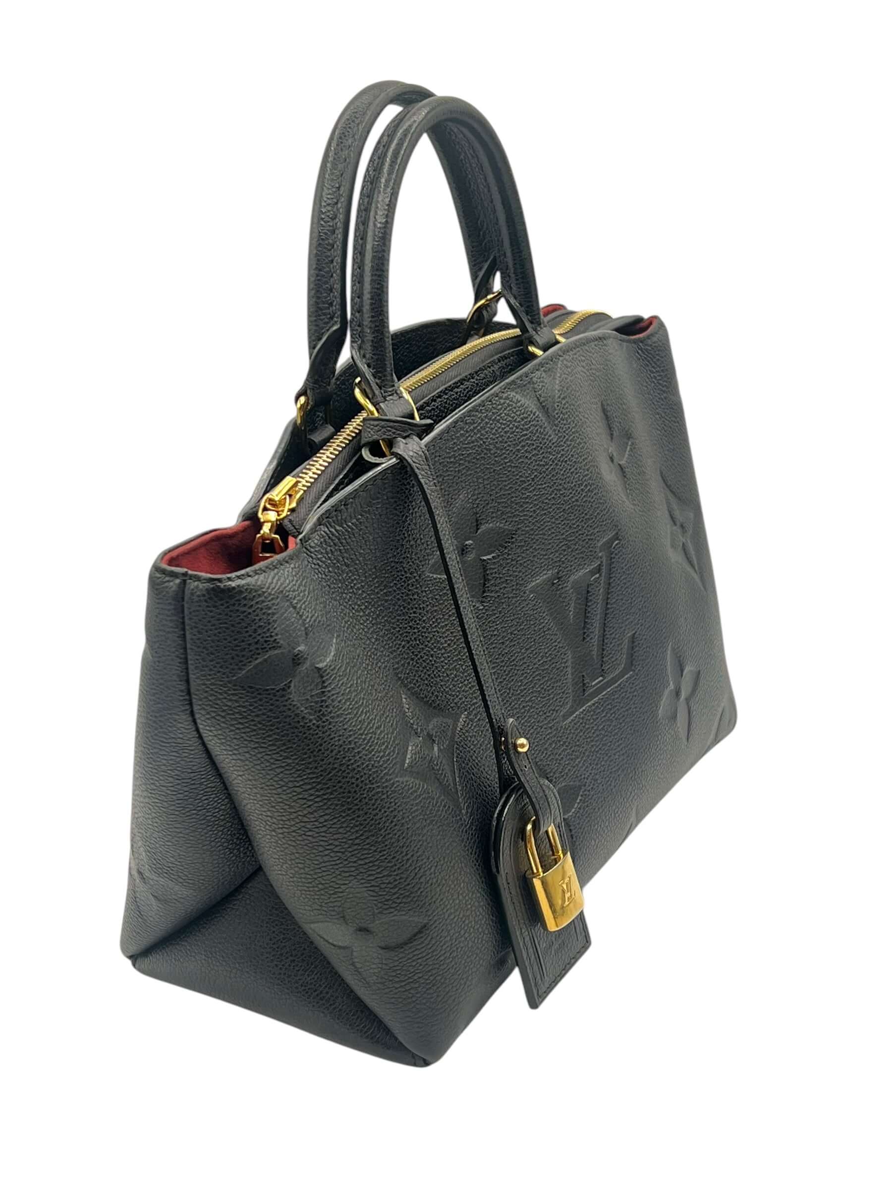 Louis Vuitton - sac petit palais cuir emprunte noir