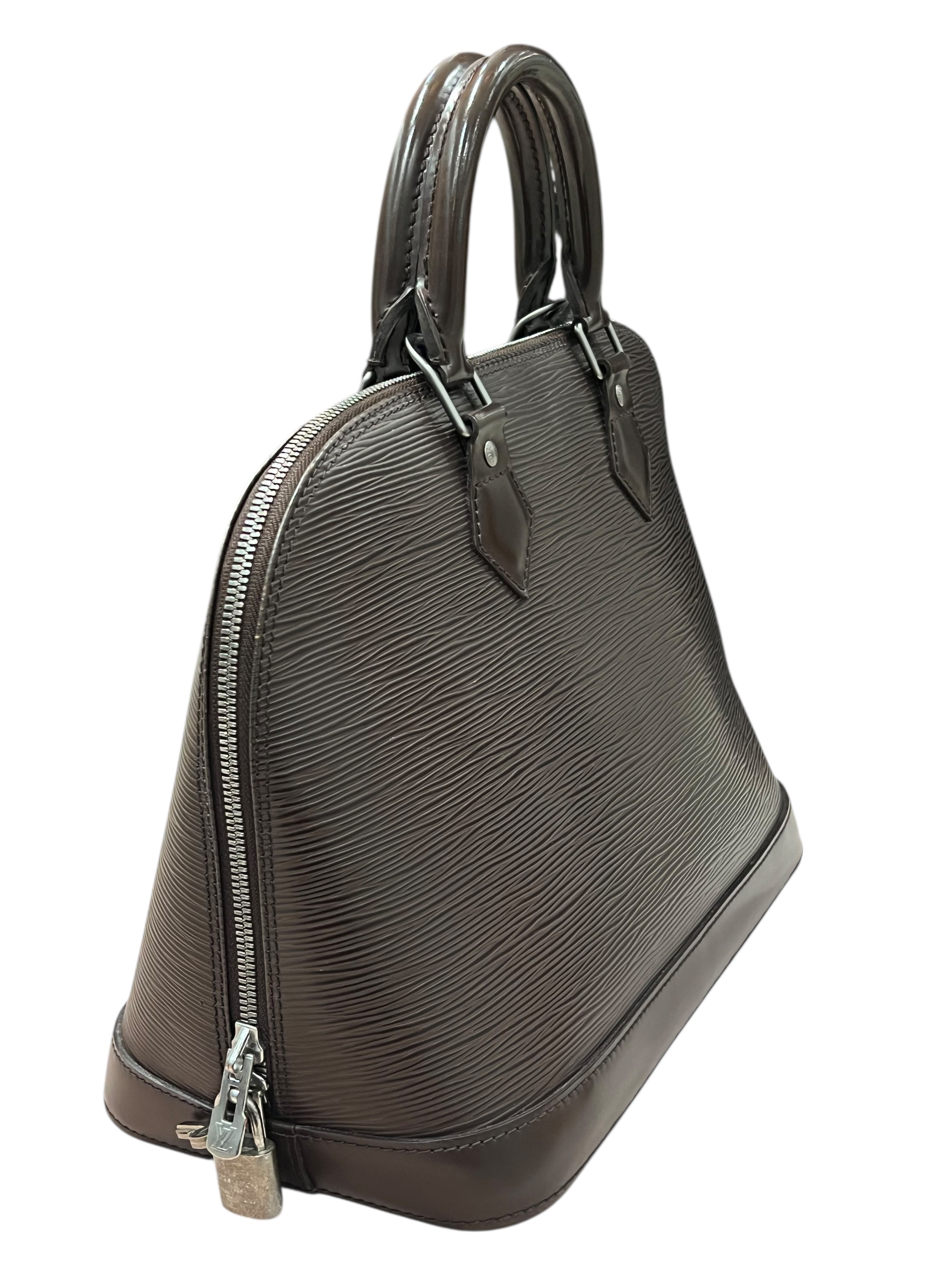 Louis Vuitton - sac Alma PM cuir épi marron glacé