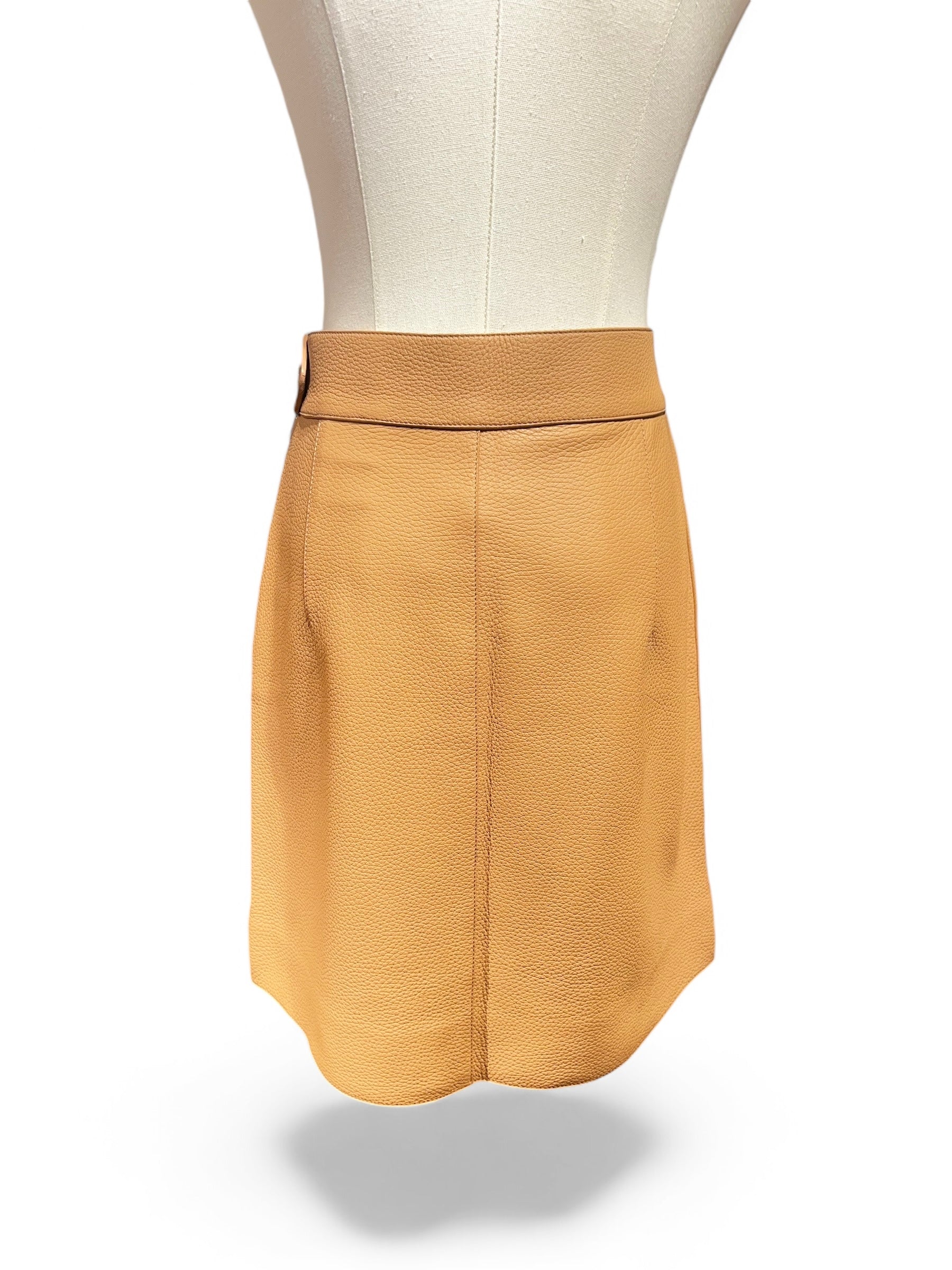 Hermès - Jupe en cuir T38