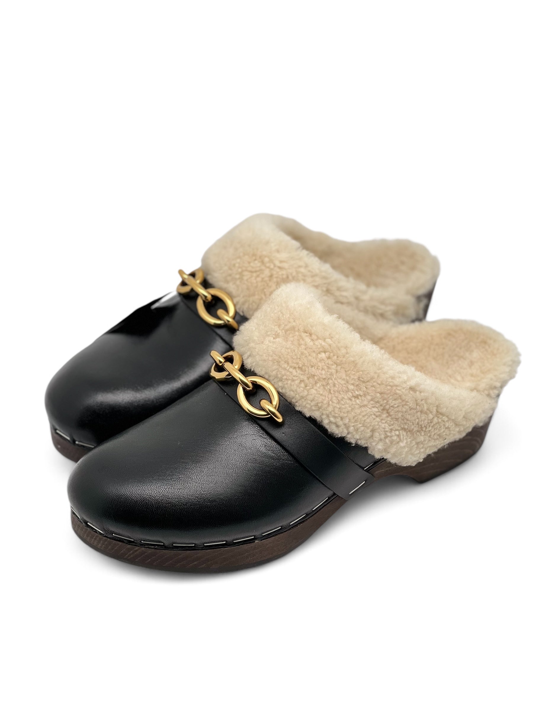 Saint Laurent - Pelzclogs T42