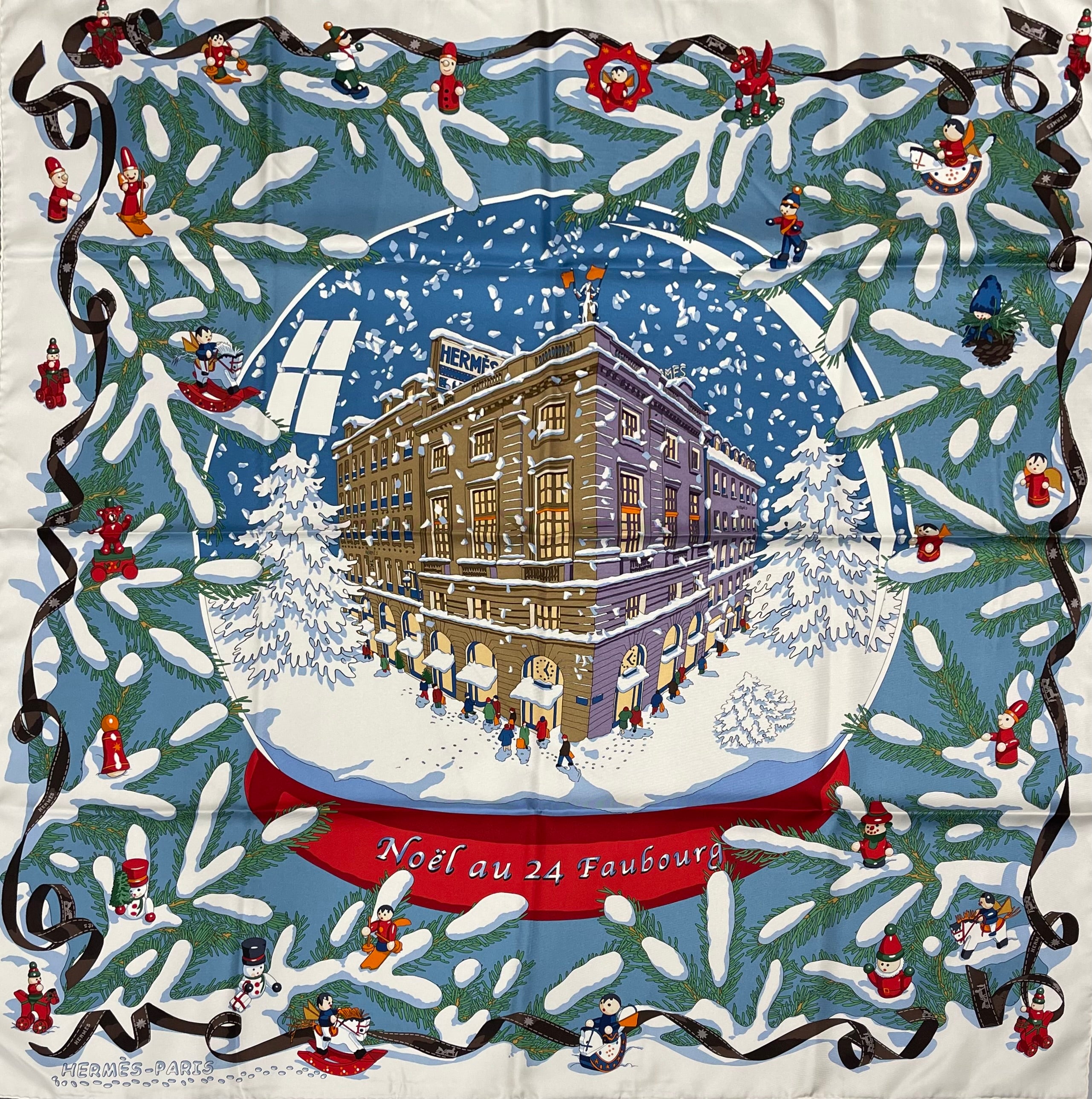 Hermès - 90cm Scarf "Christmas at 24 Faubourg"