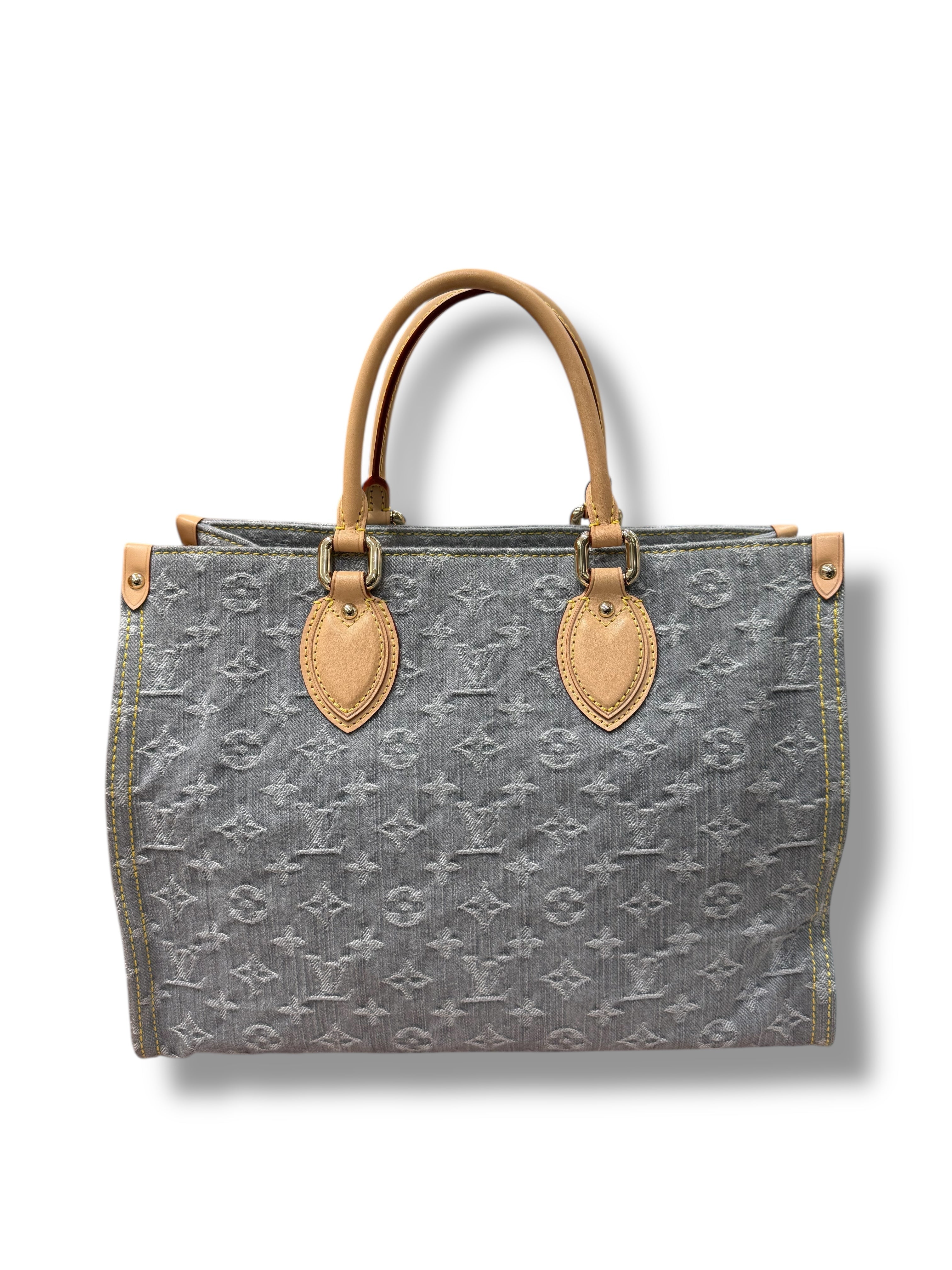 Louis Vuitton - Sac on-the-go denim gris