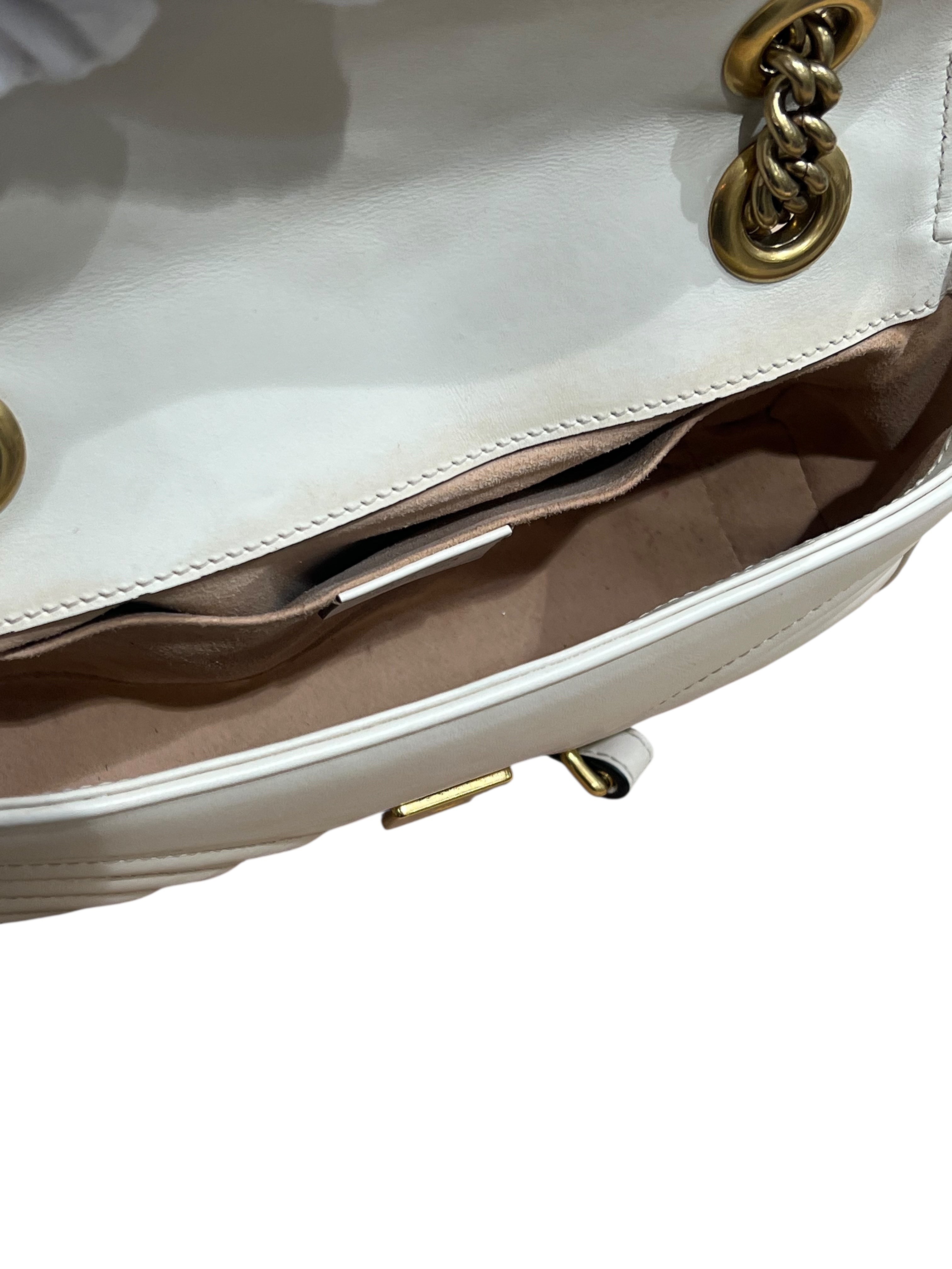 Gucci - Sac Marmont PM en cuir lisse écru