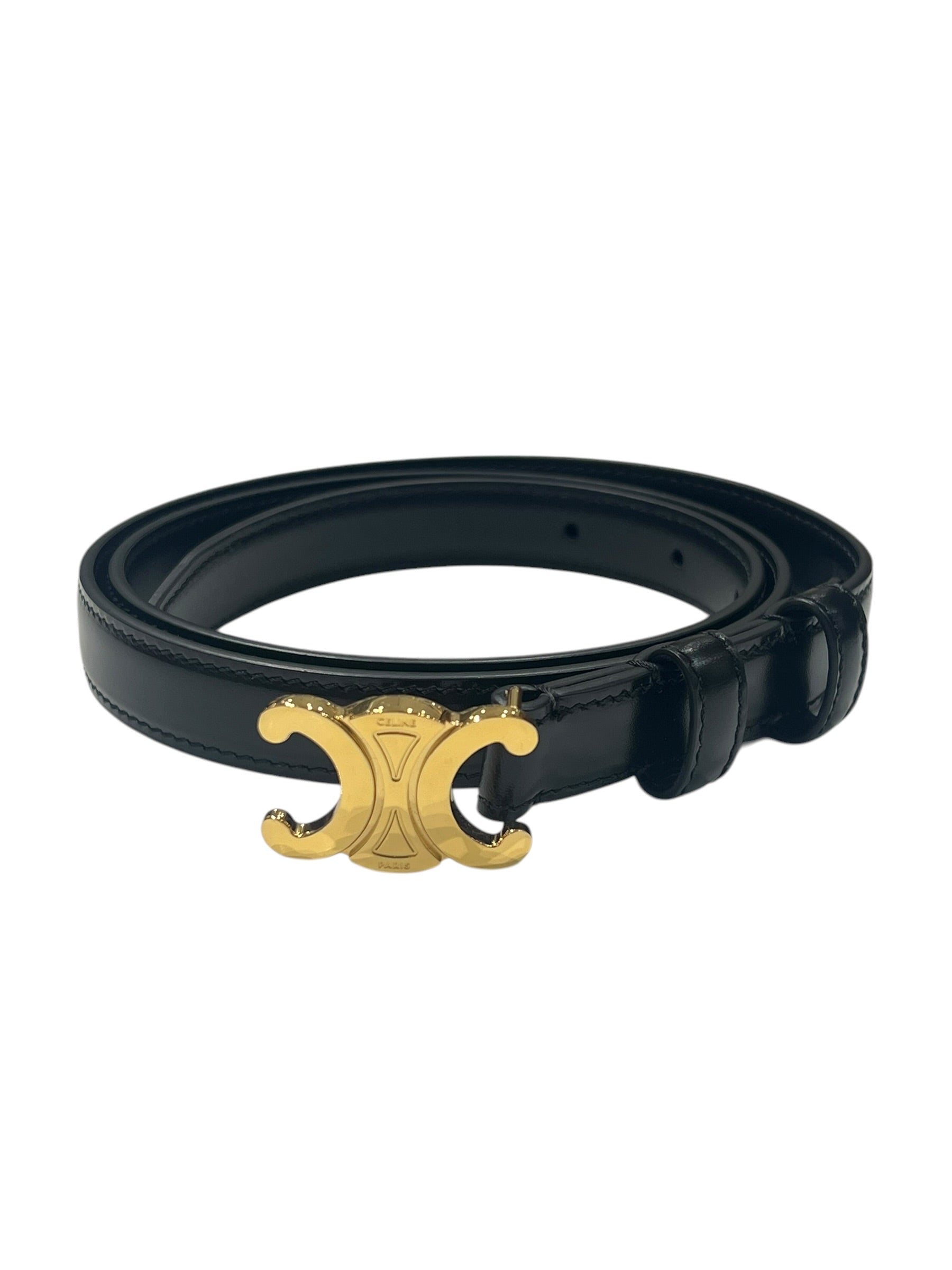 Céline - ceinture triomphe pm cuir noir t80