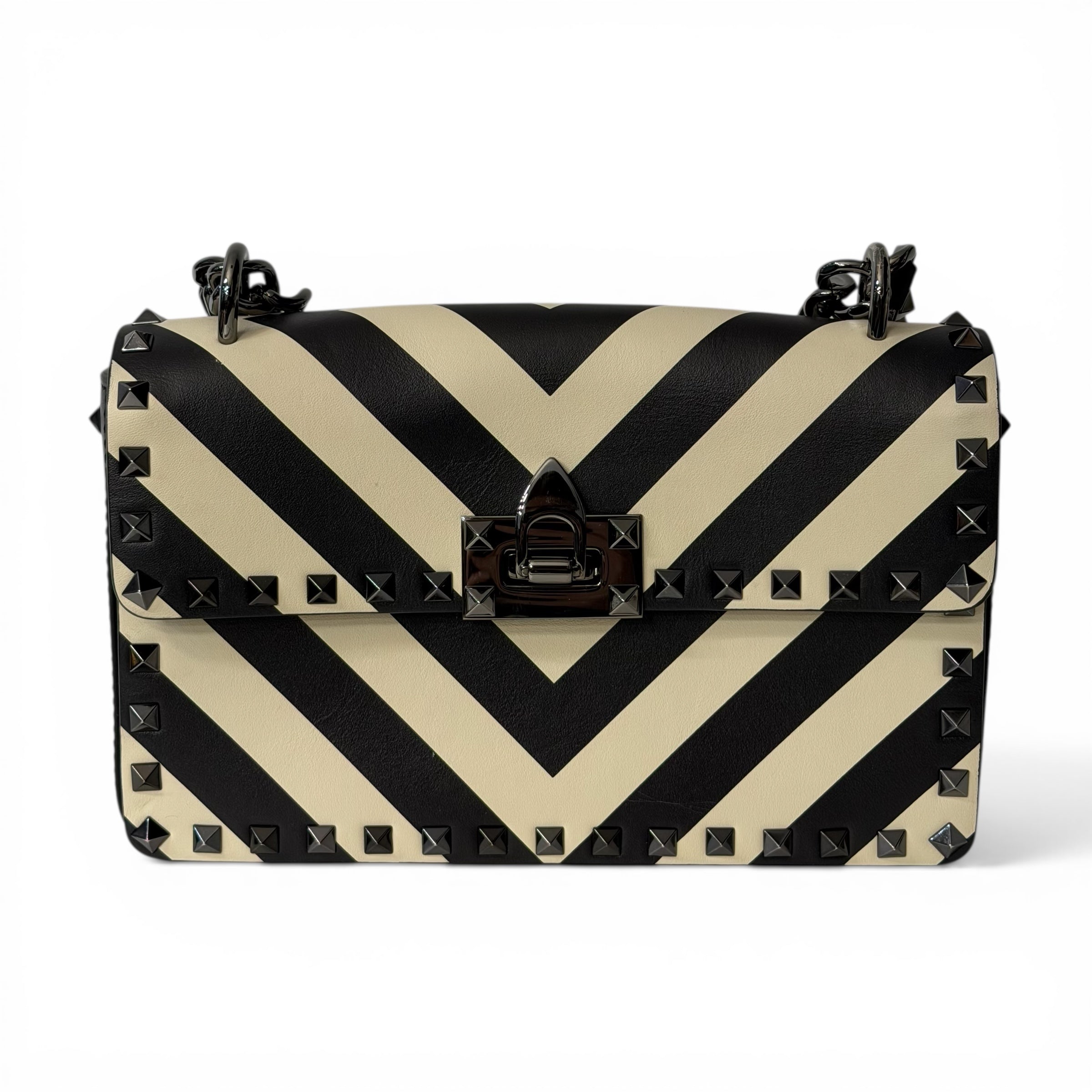 Valentino Sac Rockstud Crème et Noir | Les Folies d’Eugénie