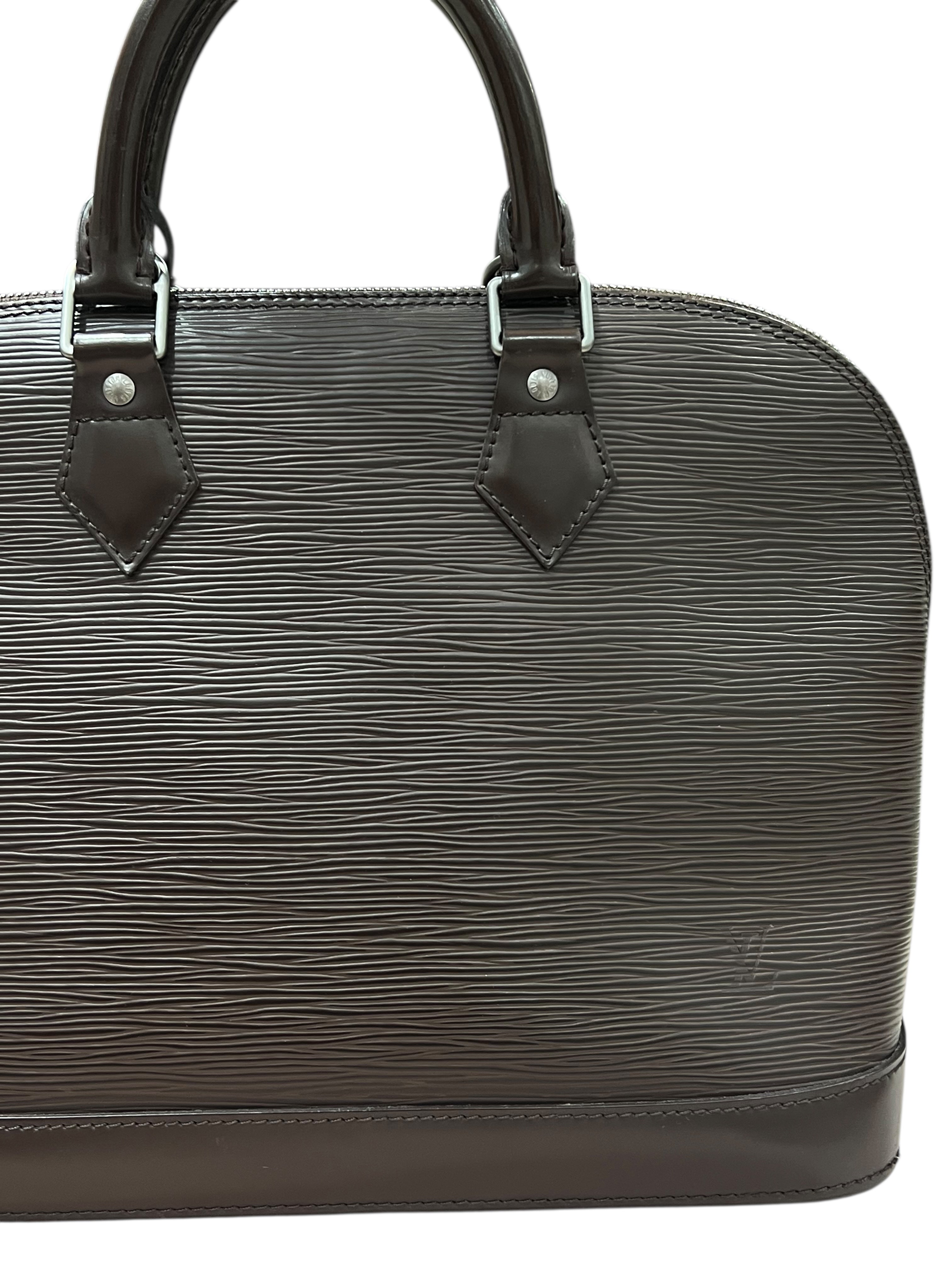 Louis Vuitton - sac Alma PM cuir épi marron glacé