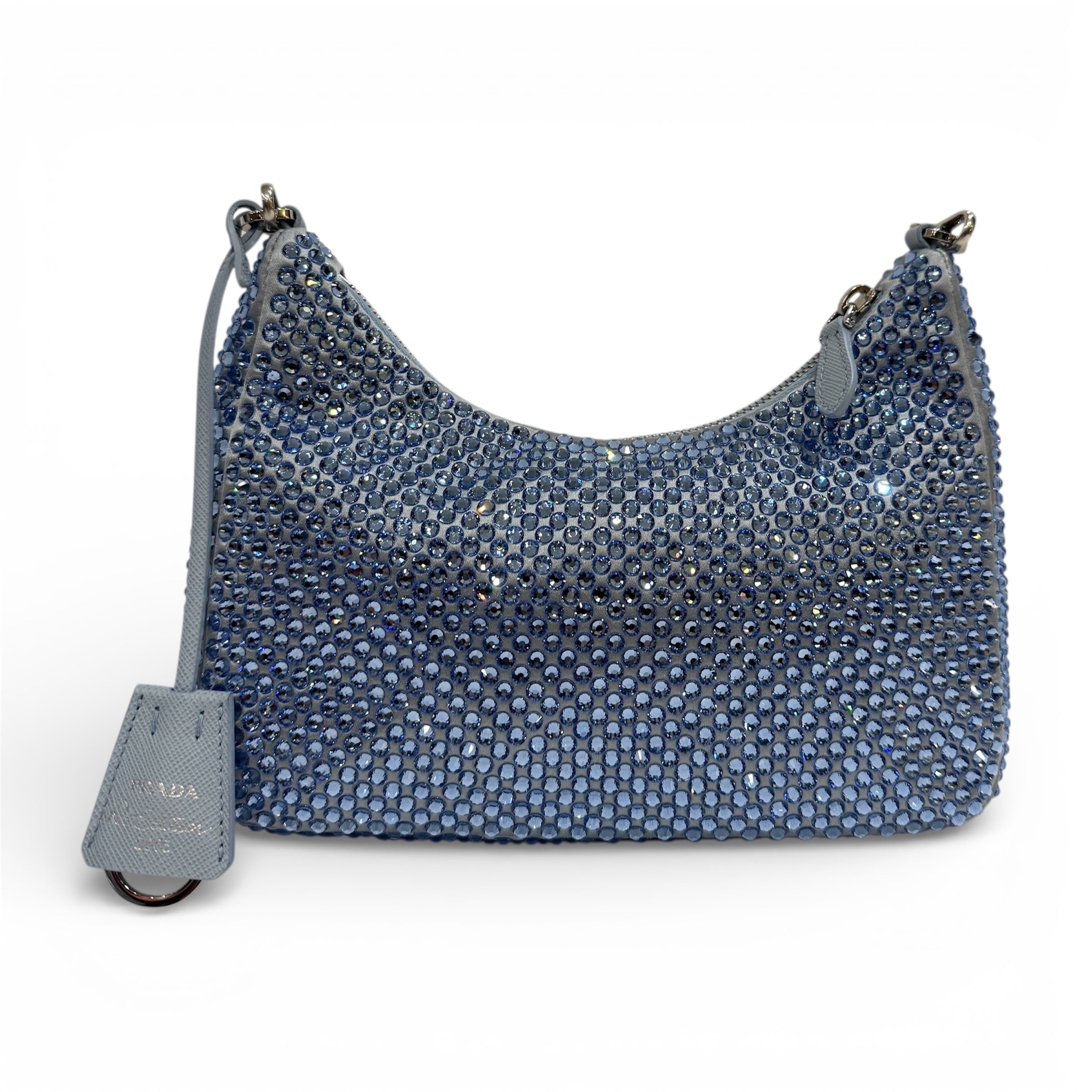 Prada – Re-Edition-Nylontasche mit Swarovski-Strass